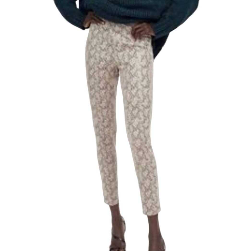 Zara Zara Snakeskin High-Waisted Skinny Ankle Cropped Pants Sz 4 Size 27" / US 4 / IT 40 - 1 Thumbnail