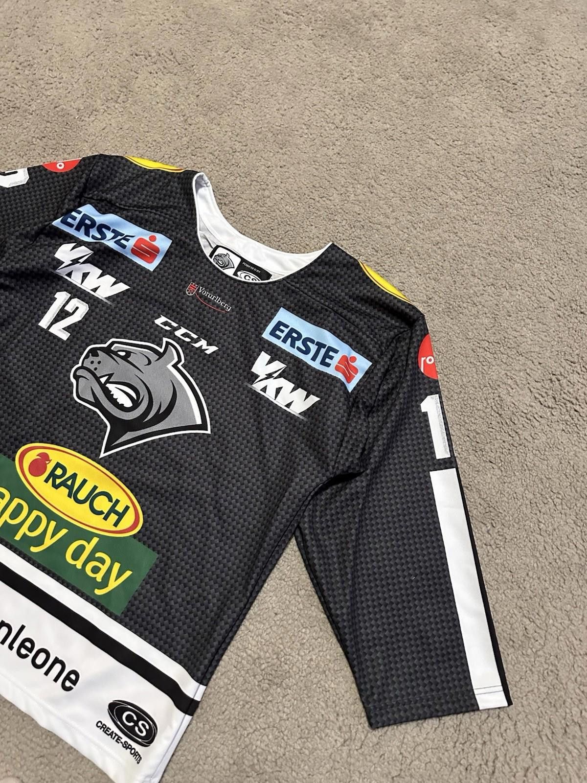 Ccm Dornbirn Bulldogs #12 Vallant 2017/18 Home Ice Hockey Jersey Size US S / EU 44-46 / 1 - 4 Thumbnail