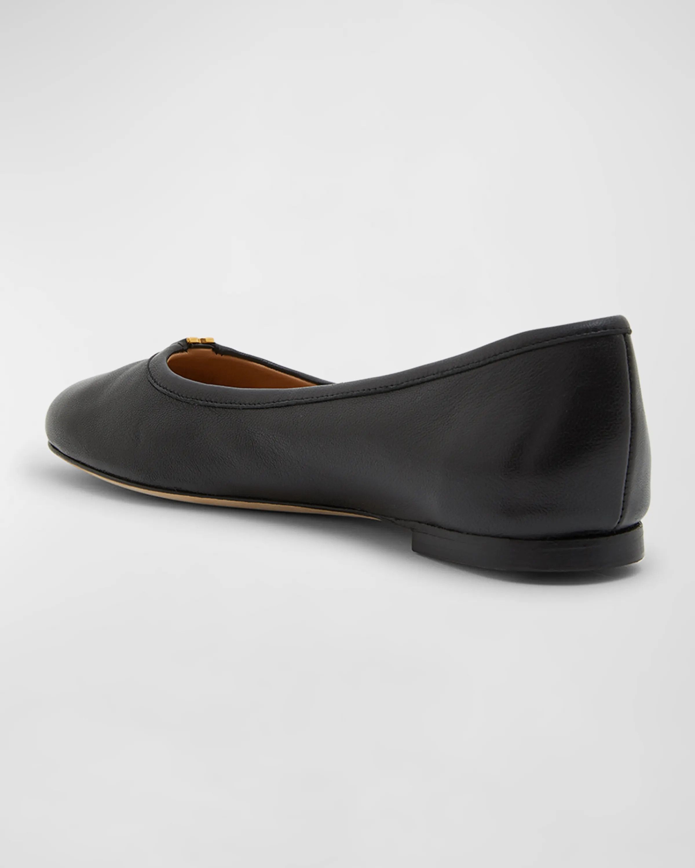 Chloe oc11z0525 Marcie Leather Ballerina Flats in Black Size US 7 / IT 37 - 4 Thumbnail