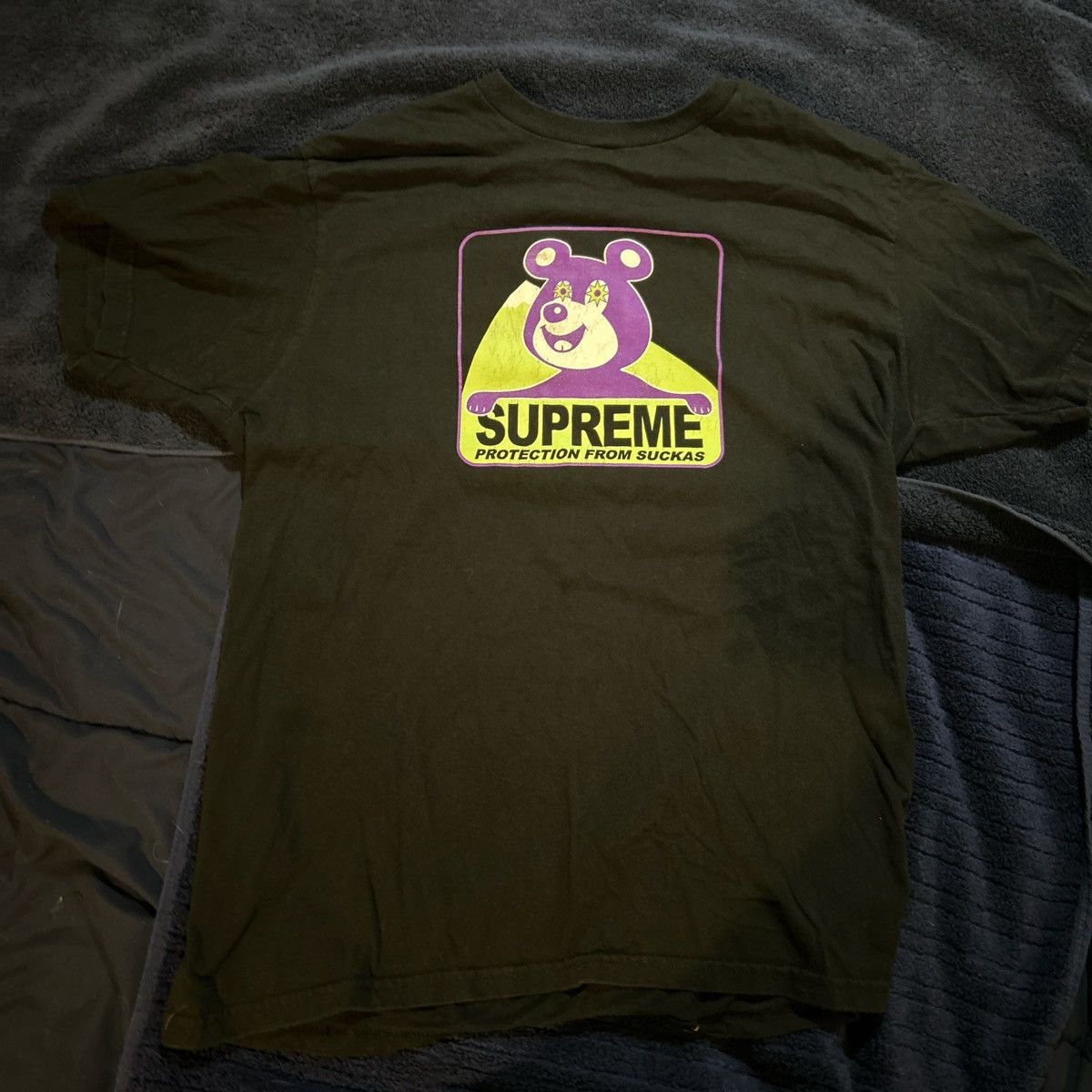 Supreme Black Supreme Bear Tee “Protection from Suckas
