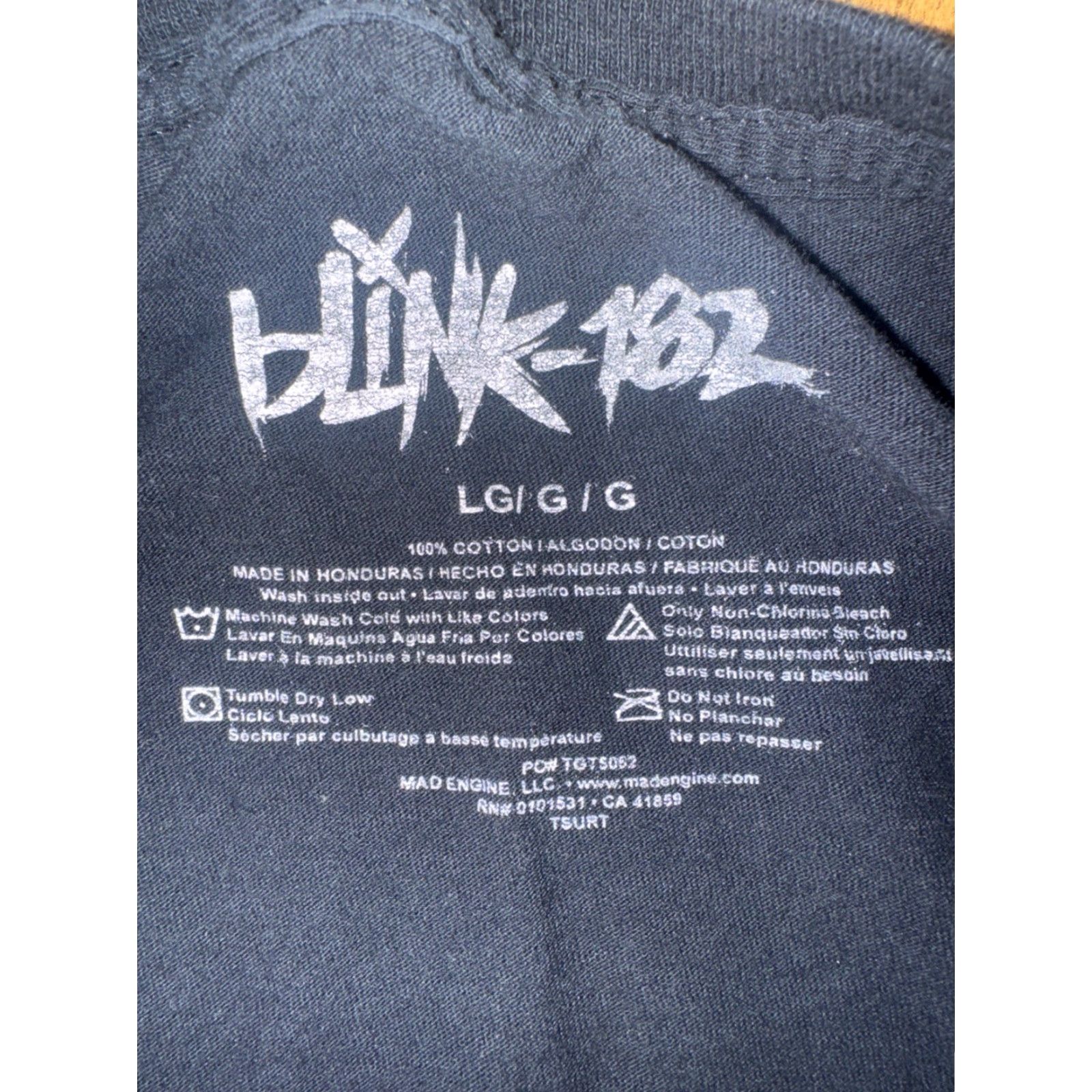 Logo 7 Blink-182 Band T-Shirt Black Large Adult Mens Short Sleeve Crew Neck Cotton Graphic Print Logo 90s Y2K Emo Rock Size US L / EU 52-54 / 3 - 3 Thumbnail