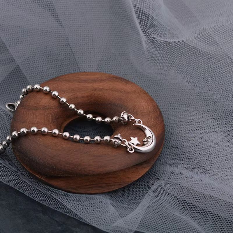 Jewelry Creative Moon Stars Bead Chain Bangles Bracelet Size ONE SIZE - 2 Thumbnail