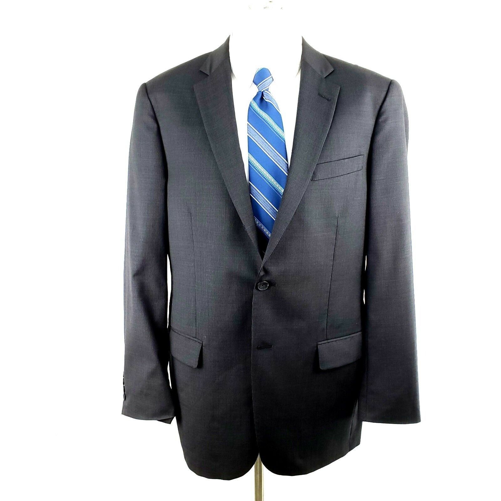 Hart Schaffner Marx Hart Schaffner Marx 42R 2 Button Striped Wool Gray Blazer Ta Size 42R - 3 Thumbnail