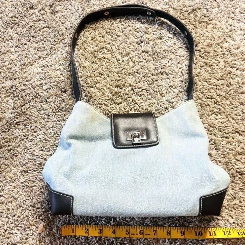 Denime VINTAGE Y2K Blue Denim Light Wash Shoulder Bag Womens Denim Bag Size ONE SIZE - 3 Thumbnail