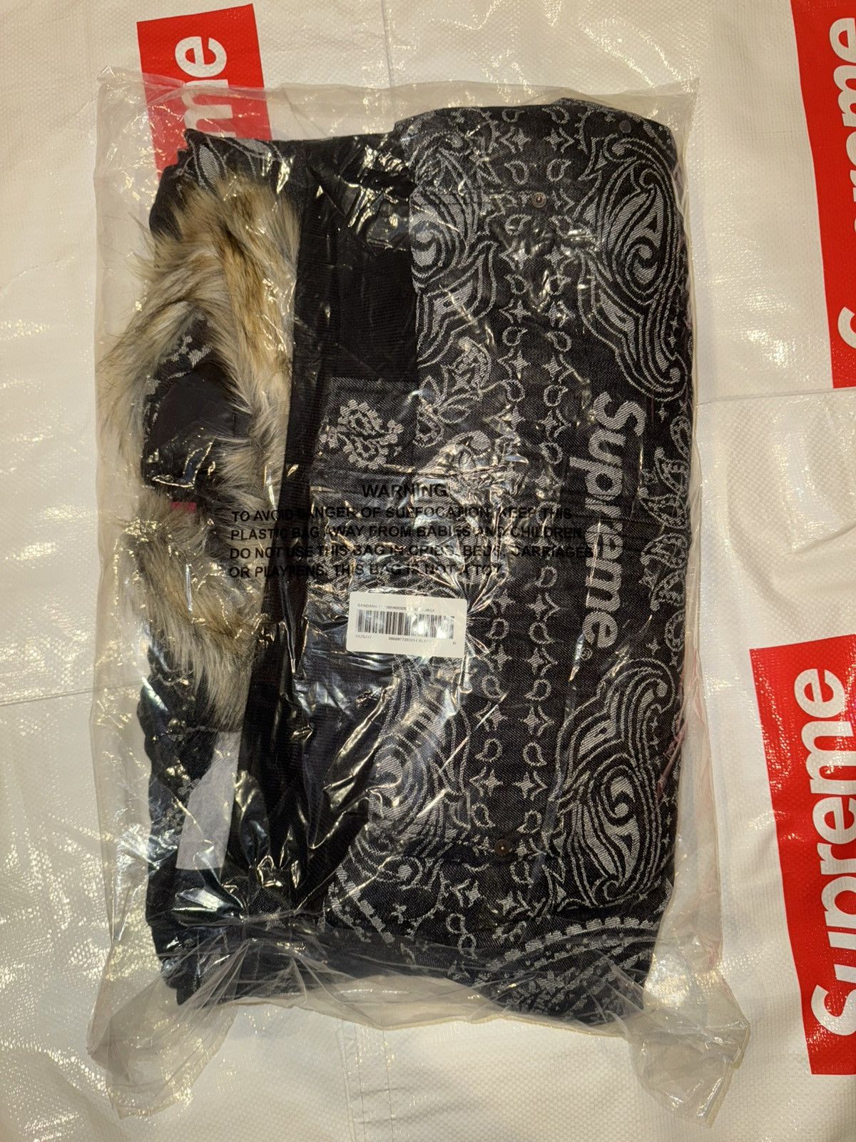 Supreme Supreme Bandana Jacquard Denim Hooded Work Jacket Size US XL / EU 56 / 4 - 6 Thumbnail
