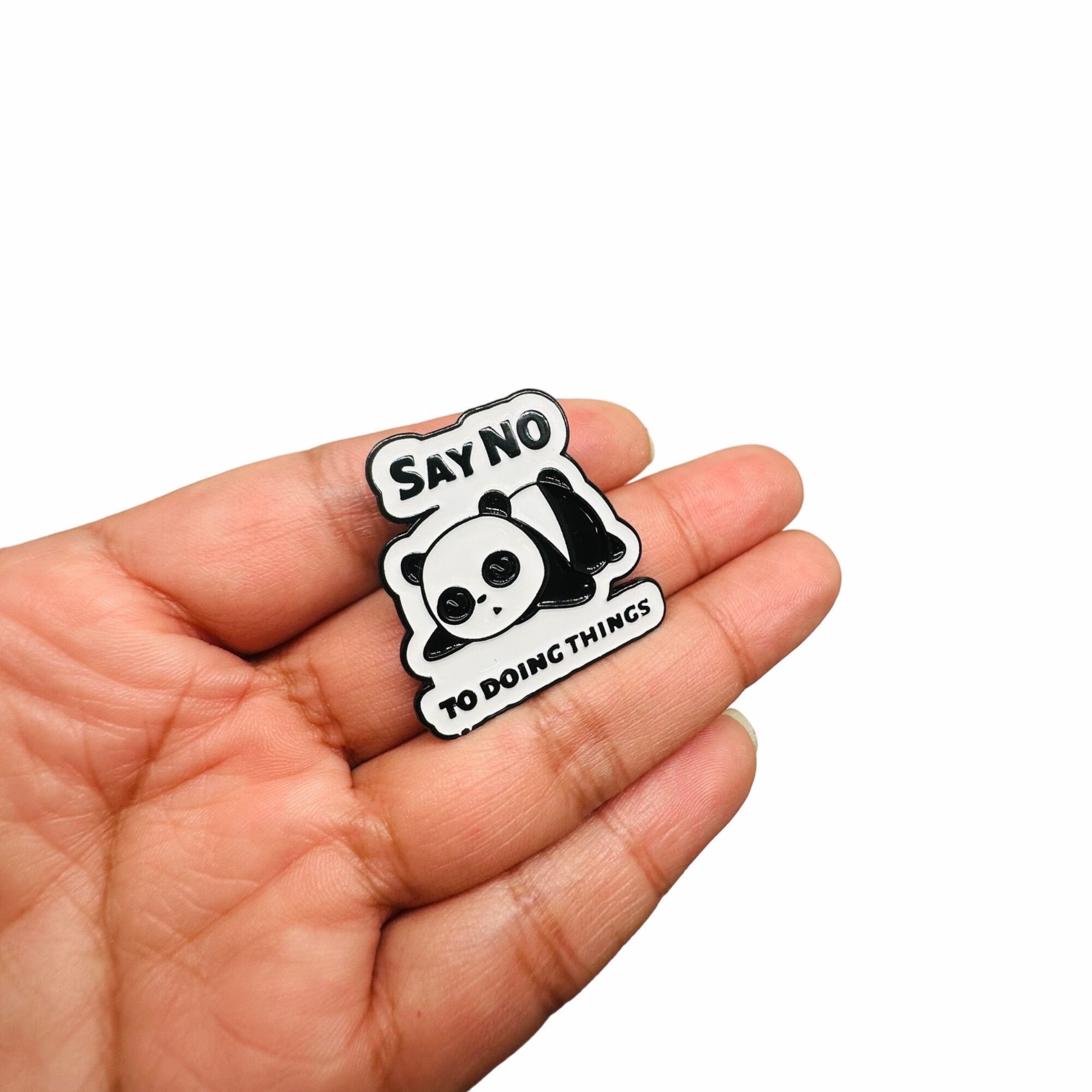 Other ⭐Oz Enamel Pin Lazy Panda Animal Broch Say No To Doing Thing Size ONE SIZE - 2 Thumbnail