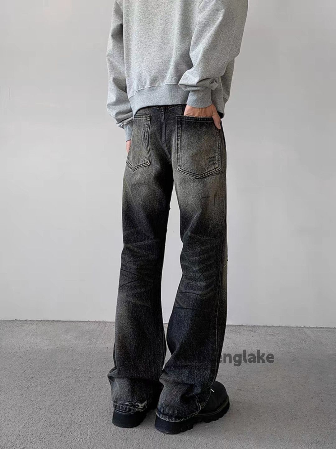 Jean ltx vintage washed faded punk grunge ripped damaged jeans Size US 34 / EU 50 - 7 Thumbnail