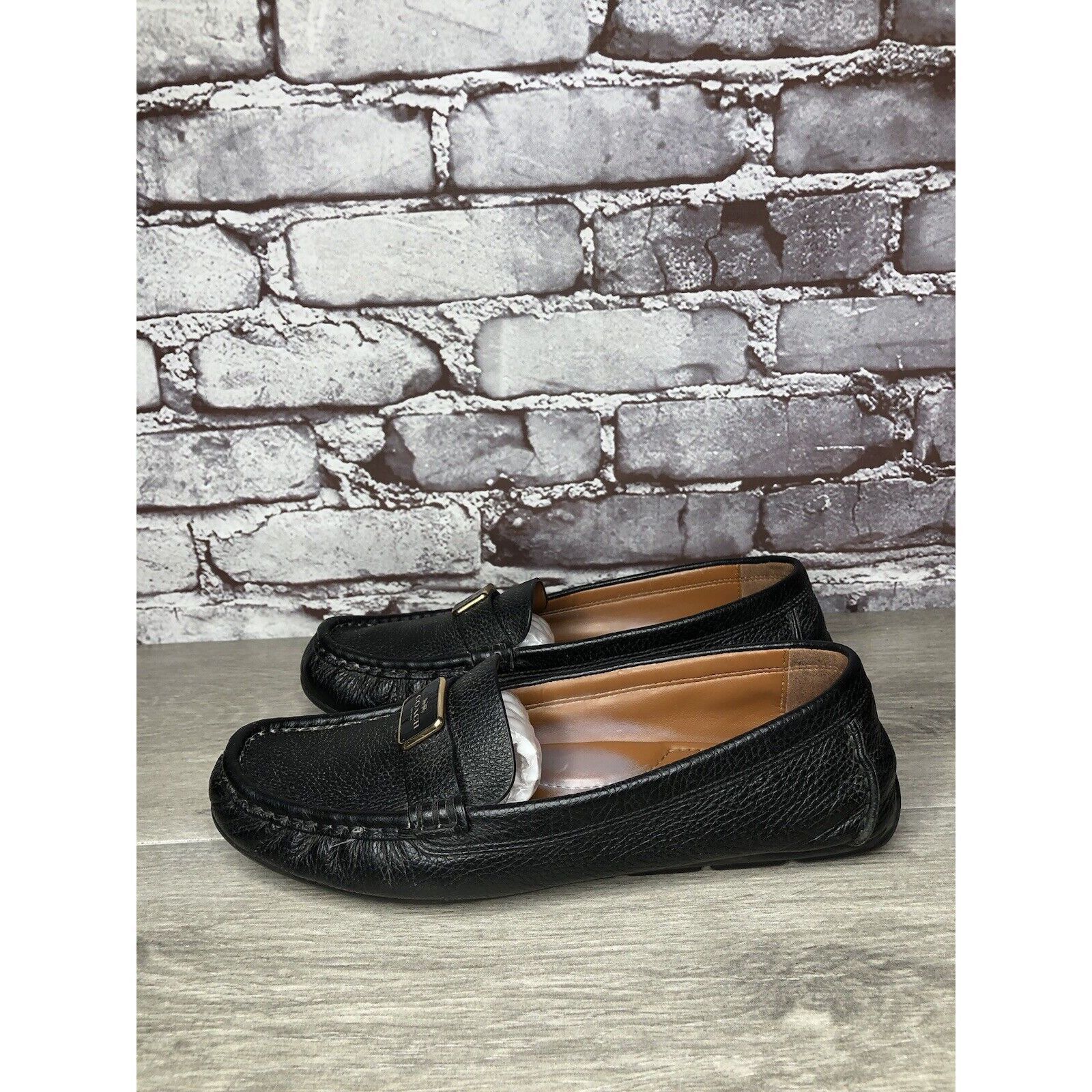 Coach Coach Black Pebbled Leather Badge Moccasin Loafers Shoes Wom Size US 8.5 / IT 38.5 - 11 Thumbnail