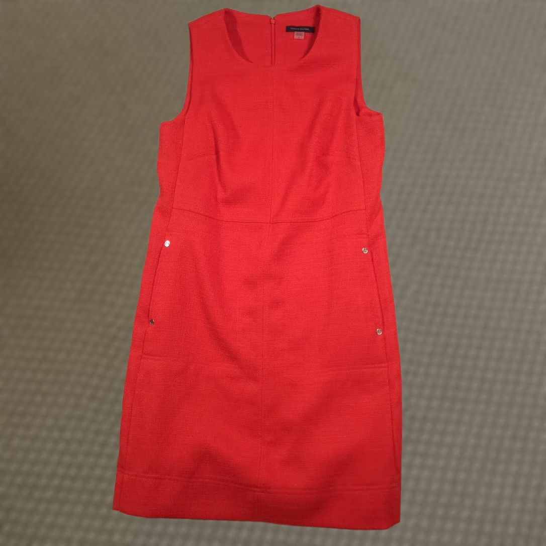 Tommy Hilfiger Tommy Hilfiger Dress Womens 6 Red Sleeveless Textured Sheath Career Workwear Dress Shirt True Vintage No VI Size M / US 6-8 / IT 42-44 - 1 Thumbnail