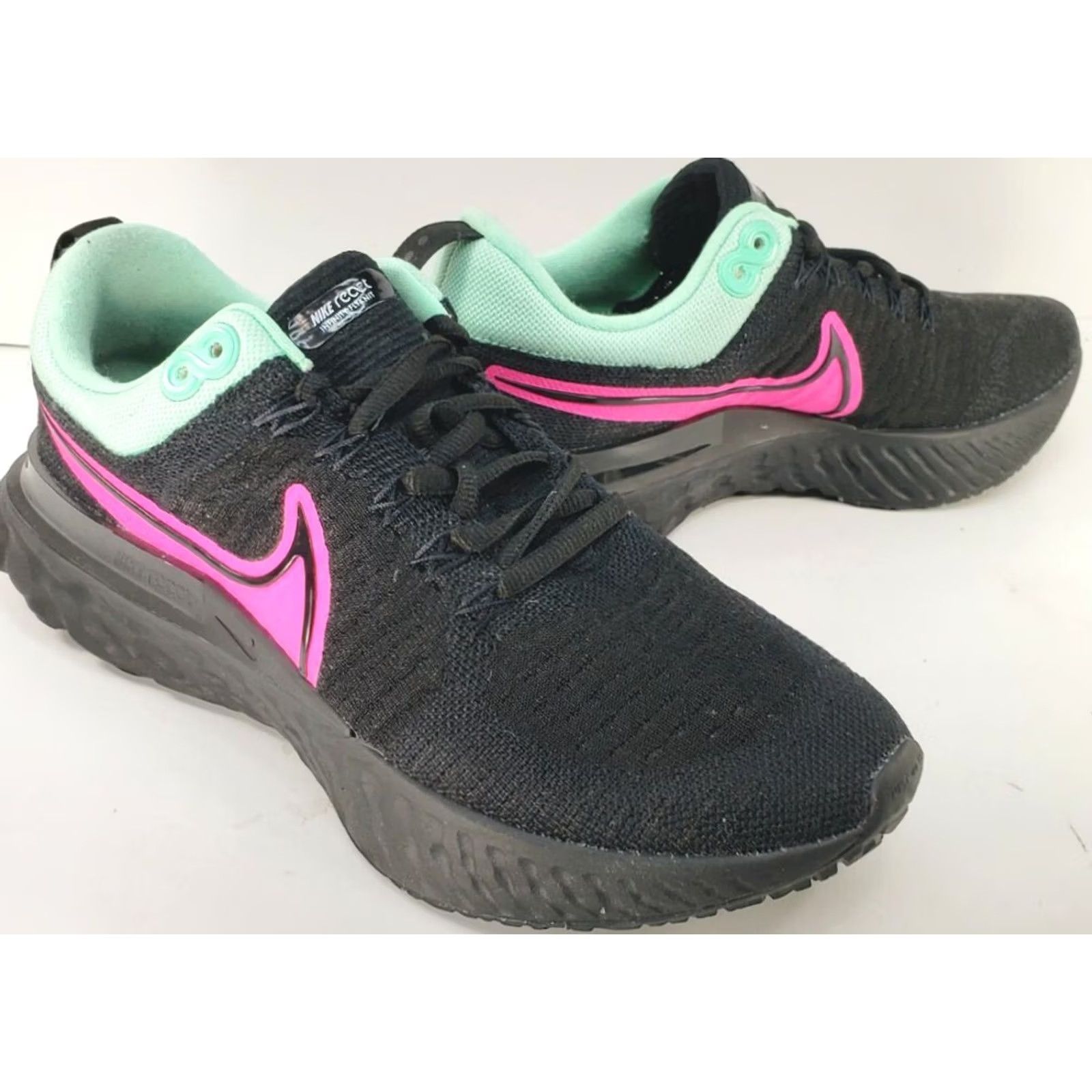 Nike Nike React Infinity Run Flyknit 2 Women's 9.5 Black Pink Mint DC6757 993 Nike ID Flyknit Running Shoe Womens Shoes Size US 7 / IT 37 - 2 Thumbnail