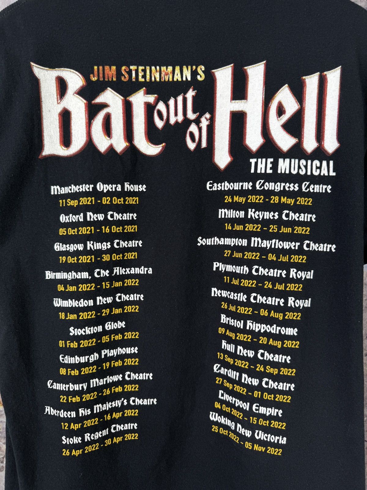 Vintage Men’s Bat Out Of Hell The Musical T-Shirt Size Medium Size US M / EU 48-50 / 2 - 14 Thumbnail