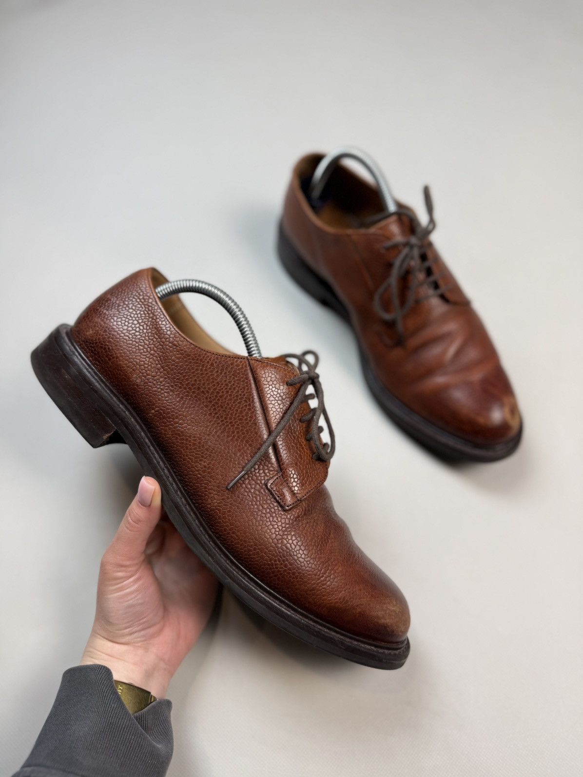Other Joseph Cheaney Deal Mahogany Grain Leather Derby Shoes Size US 11 / EU 44 - 1 Thumbnail