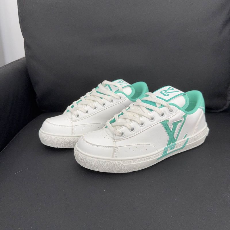 Louis Vuitton Louis Vuitton Charlie White and Green Fashion Sneakers 0079 Size US 5 / IT 35 - 1 Thumbnail