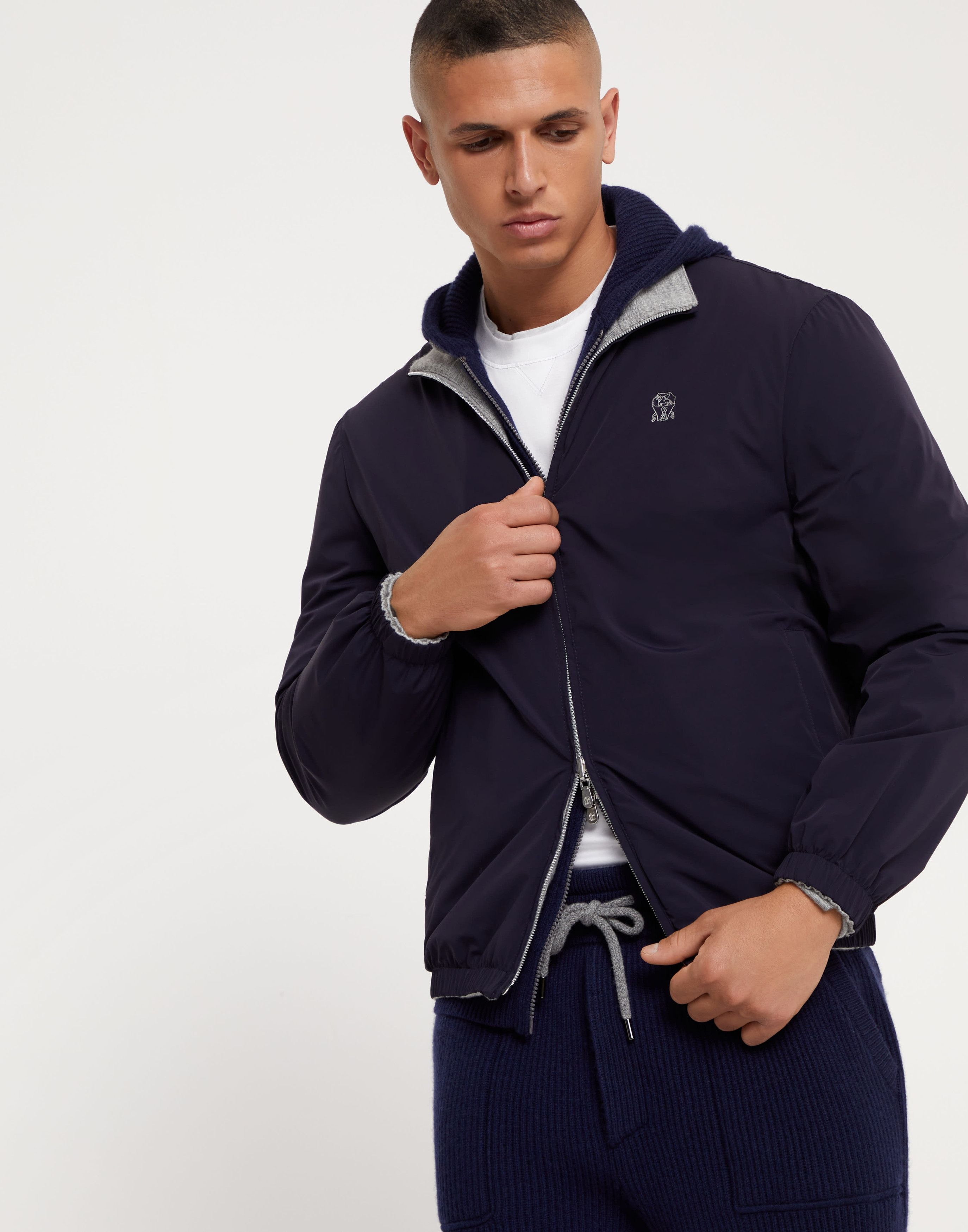 Brunello Cucinelli o1la1rc1a0925 Water Resistant Jacket in Blue Size US XL / EU 56 / 4 - 1 Thumbnail