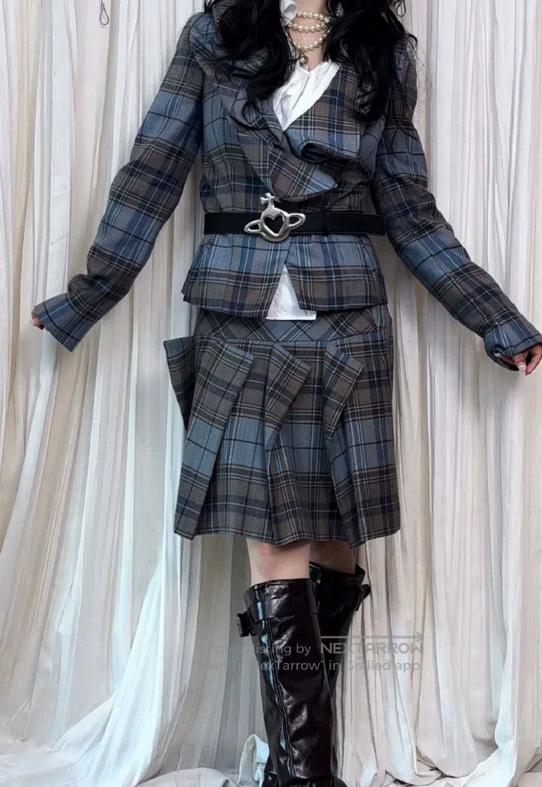 Vivienne Westwood Vivienne Westwood Grey Blue Plaid Set Size M / US 6-8 / IT 42-44 - 1 Thumbnail