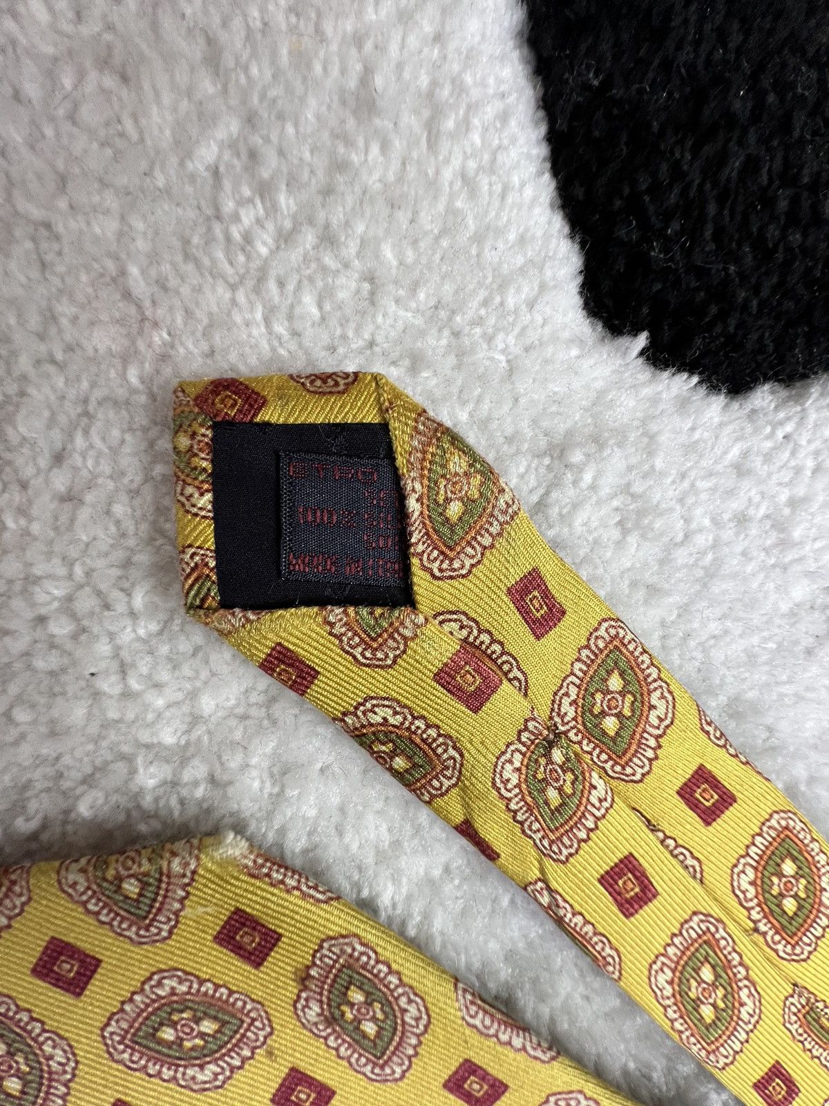 Etro Vintage Etro Italy Silk Geometric Gold Luxury Tie Size ONE SIZE - 6 Thumbnail