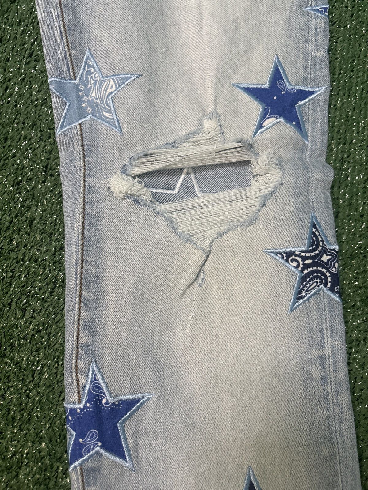 Amiri Amiri Bandana Star Jean Light Indigo Size US 34 / EU 50 - 3 Thumbnail