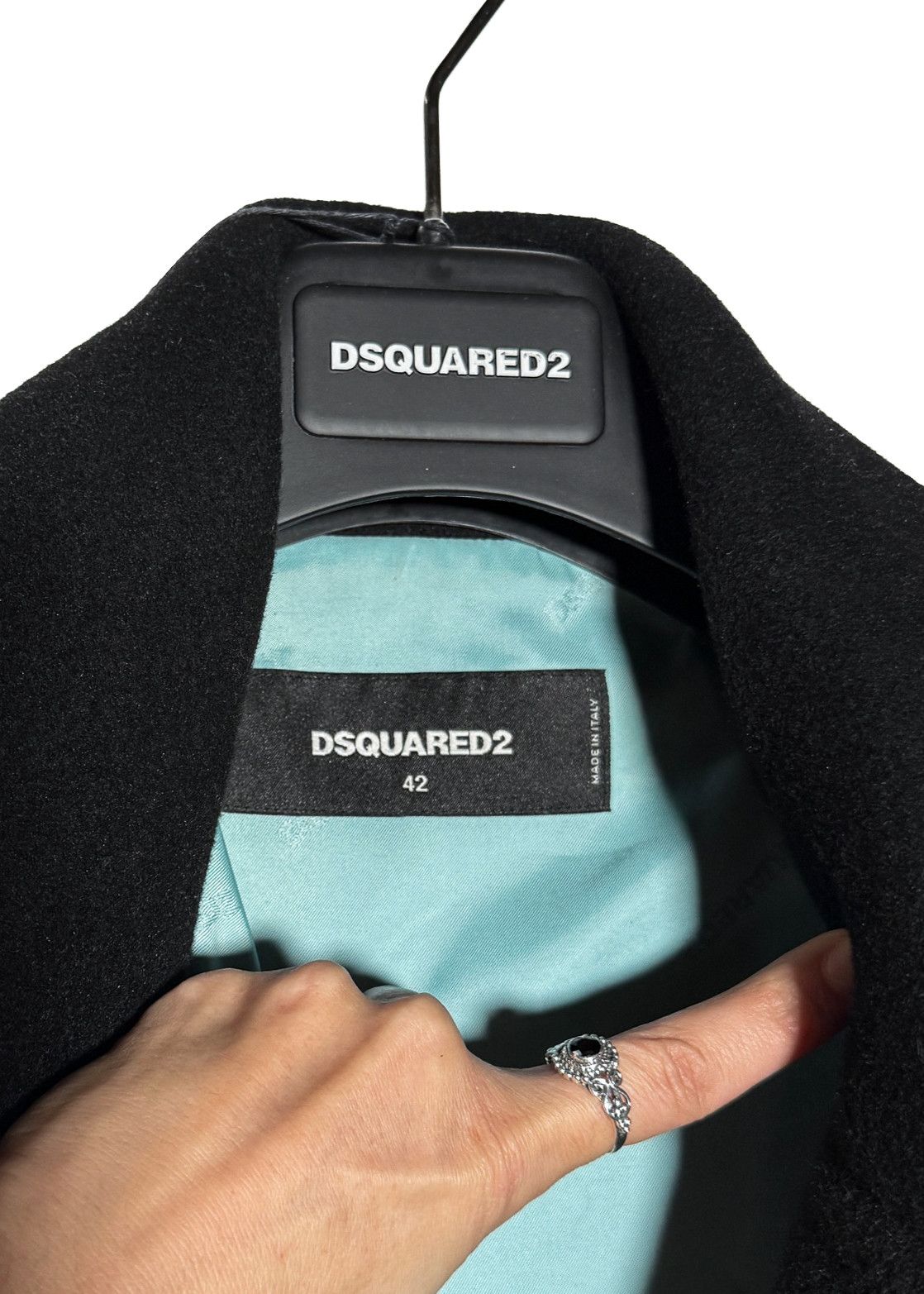 Dsquared2 Dsquared2 Georgina Black Bonded Wool Crystal Buttons Coat Size M / US 6-8 / IT 42-44 - 7 Thumbnail