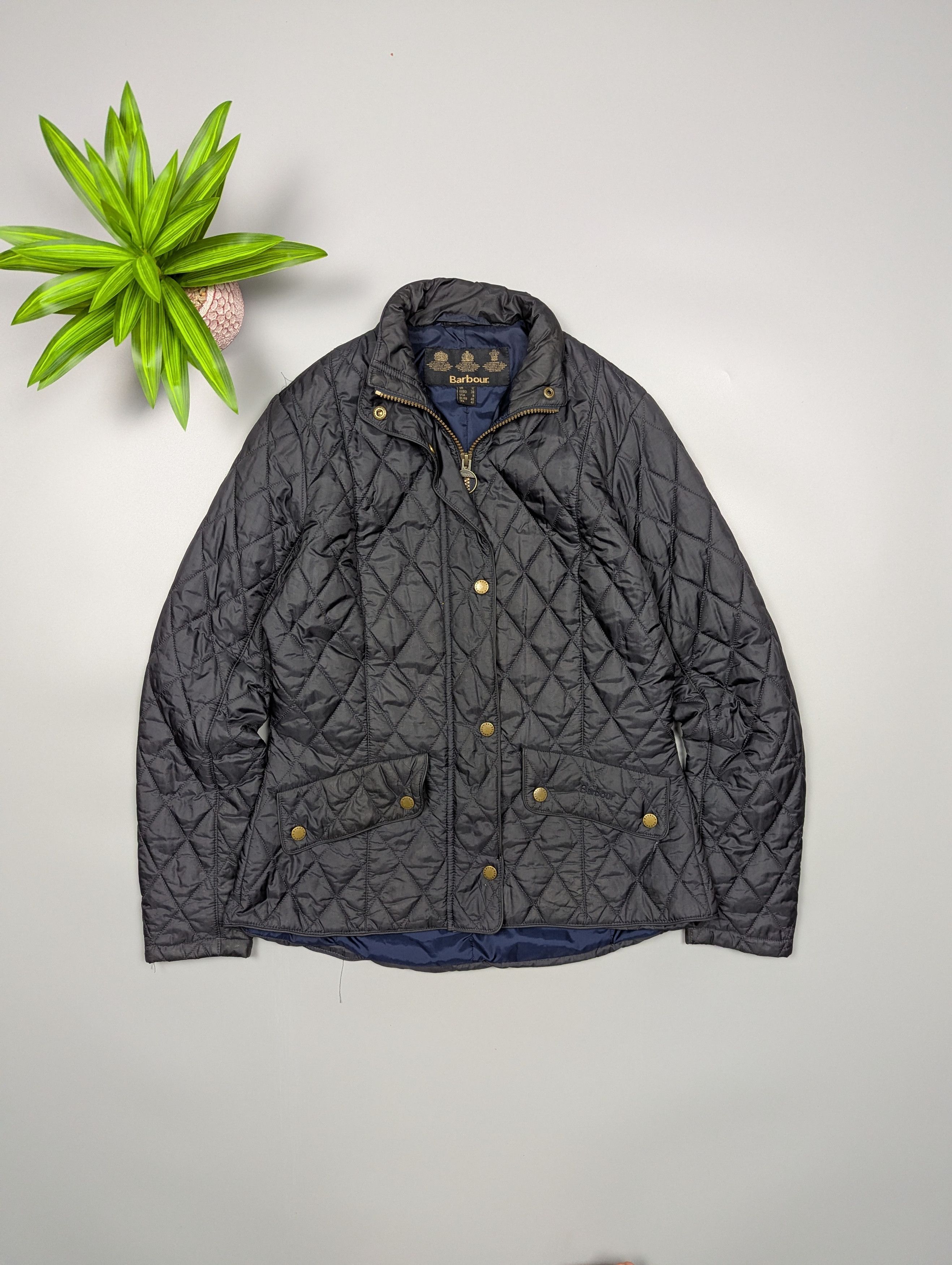 Barbour Barbour Dark Gray Quilted Jacket Women’s US 8 Size M / US 6-8 / IT 42-44 - 1 Thumbnail