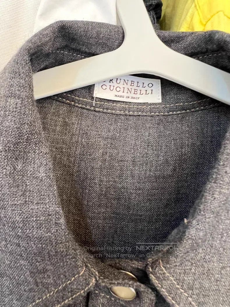 Brunello Cucinelli Brunello Cucinelli Dark Gray Mixed with Gold and Silver Th Size S / US 4 / IT 40 - 3 Thumbnail
