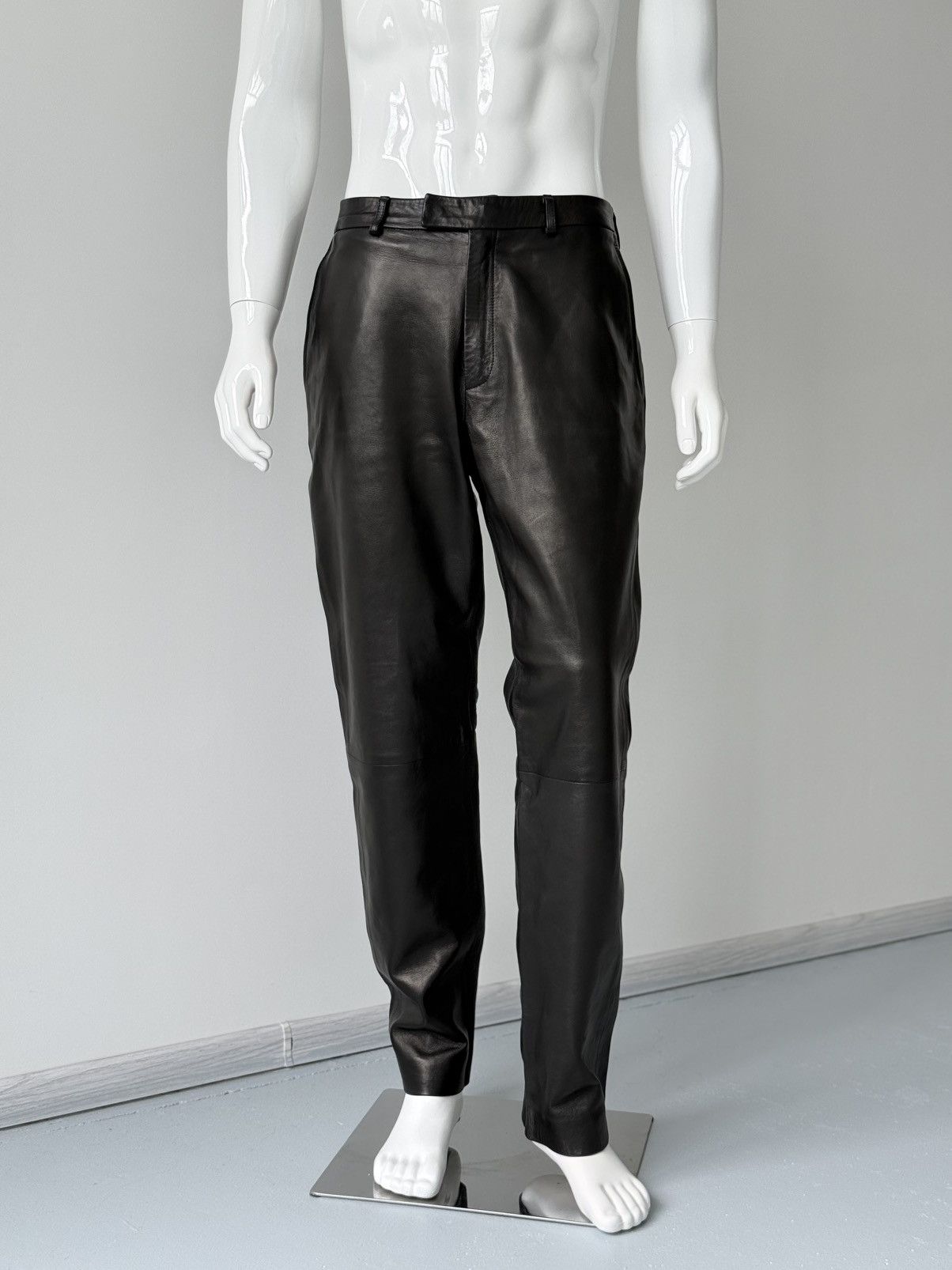 Gucci Gucci Tom Ford Era Dark Brown Black Lambskin Leather Pants Size US 35 - 1 Thumbnail