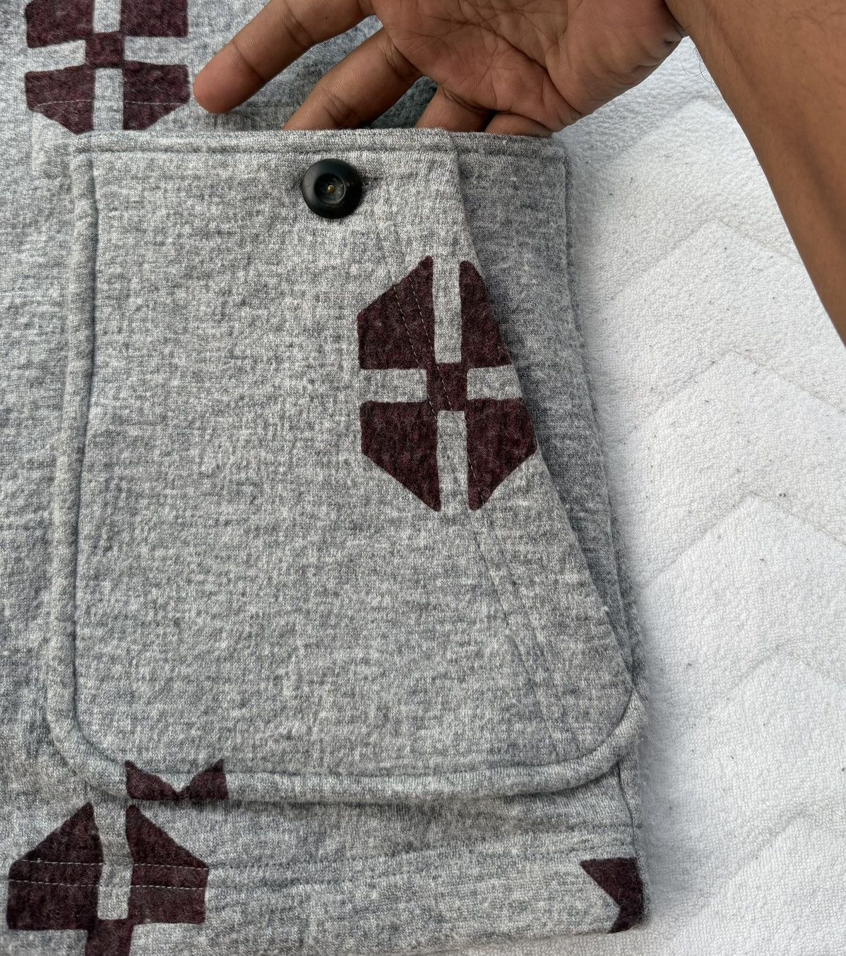 Japanese Brand Nary Hoodie Jacket Japan Brand Pattern Grey Fleece Zip Up Size US L / EU 52-54 / 3 - 8 Thumbnail
