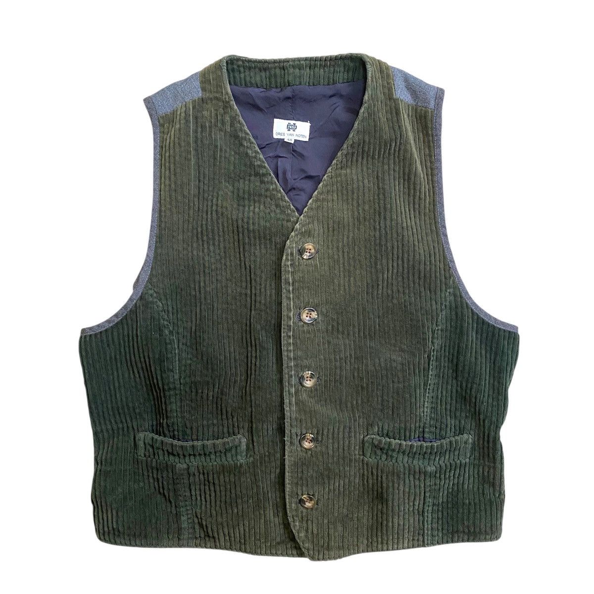 💥 VTG DRIES VAN NOTEN CORDUROY BUTTON VEST