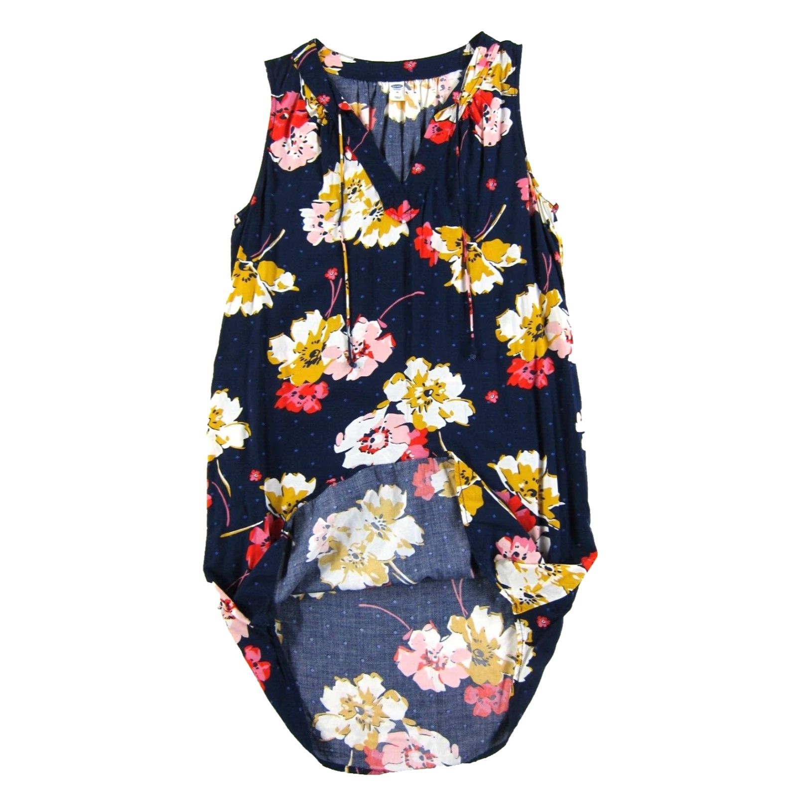 Old Navy Old Navy Tunic Dress Sleeveless Floral 100% Rayon Blue Pink Yellow Red White M Size M / US 6-8 / IT 42-44 - 6 Thumbnail