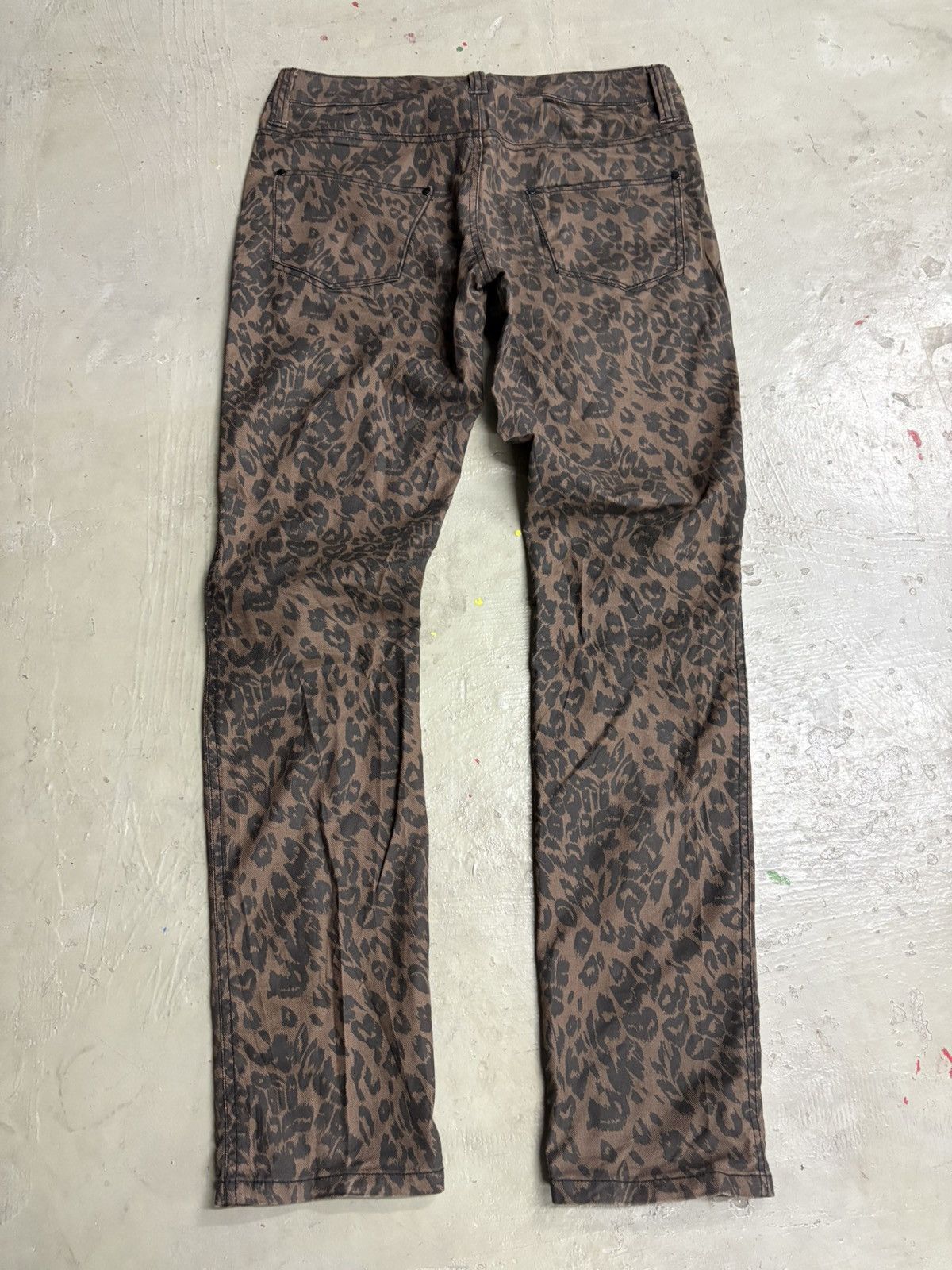 Japanese Brand No Future Slim Leopard Punk Trousers Size US 31 - 1 Thumbnail