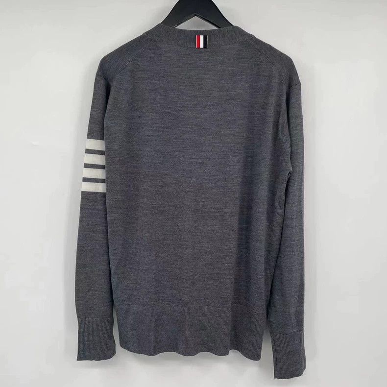 Thom Browne Thom browne Gray striped wool knitted cardigan 2504-Nextarr Size US L / EU 52-54 / 3 - 2 Thumbnail