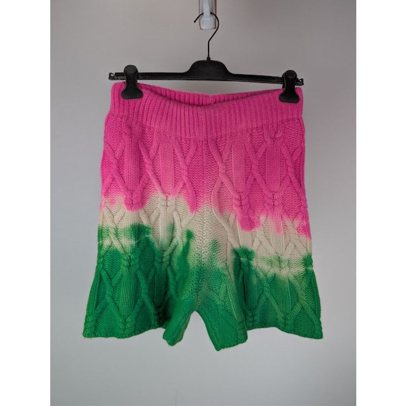 The Elder Statesman o1rshd1 Dip Dye Chunky Knitwear Shorts in Ivory/ Gecko/ Pink Size US 34 / EU 50 - 2 Thumbnail