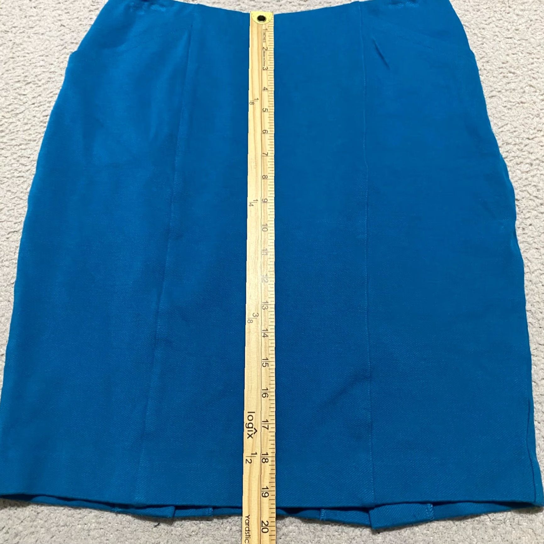 Vintage CAbi Skirt Womens Short Pencil Solid Blue Zipper Pockets Size 6 Size 27" / US 4 / IT 40 - 3 Thumbnail