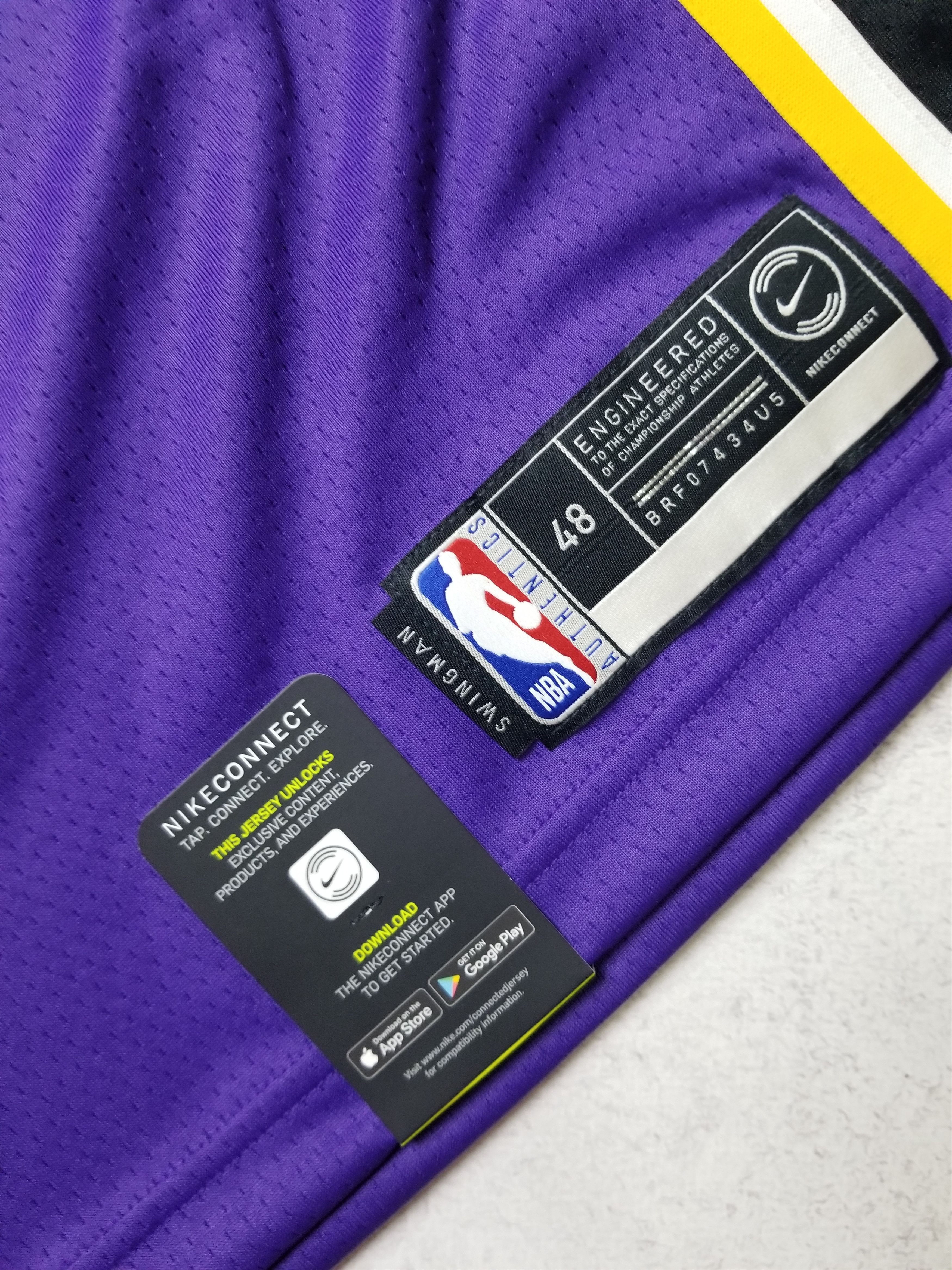 Nike Nike Los Angels Lakers NBA Swingman Blank Jersey AA7098-504 Size US L / EU 52-54 / 3 - 12 Thumbnail