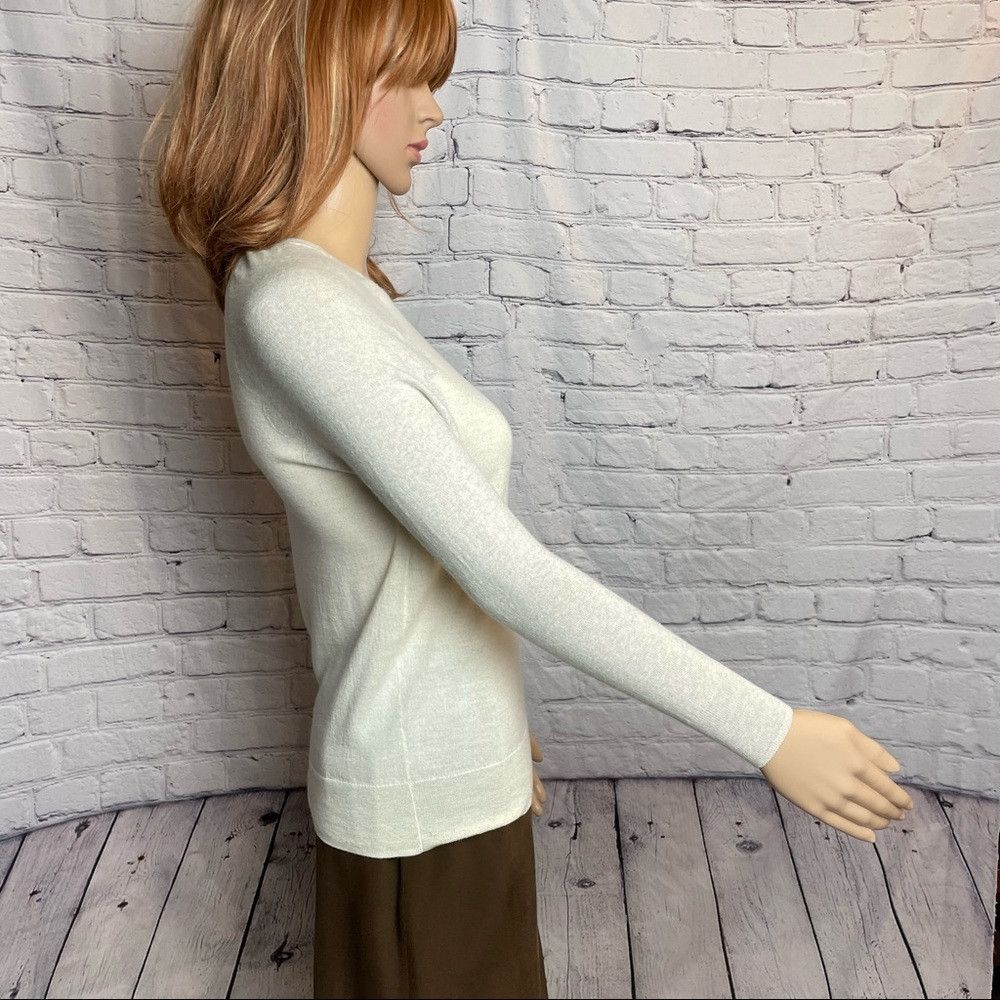 J.Crew J. Crew Merino Wool White Gray Sweater Size XXS Size XXS / US 00 / IT 34 - 3 Thumbnail