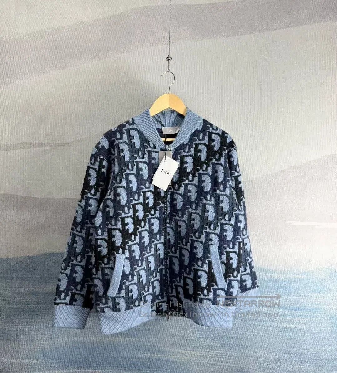 Dior Blue Wool Zip-Up Jacket.