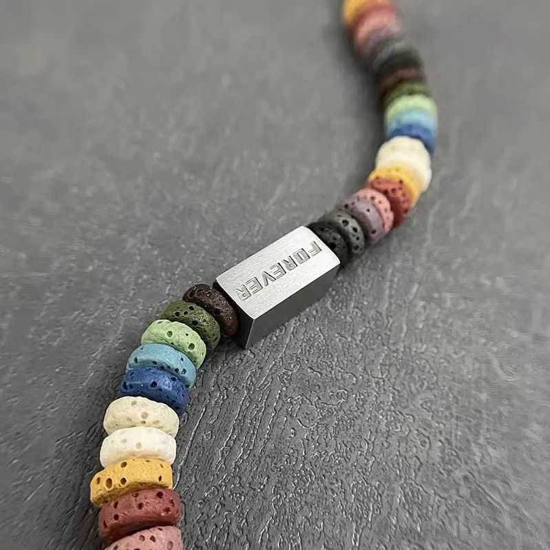 Designer × Japanese Brand × Vintage Hip Hop Vintage Coloured Volcanic Stone Bracelet Size ONE SIZE - 2 Thumbnail
