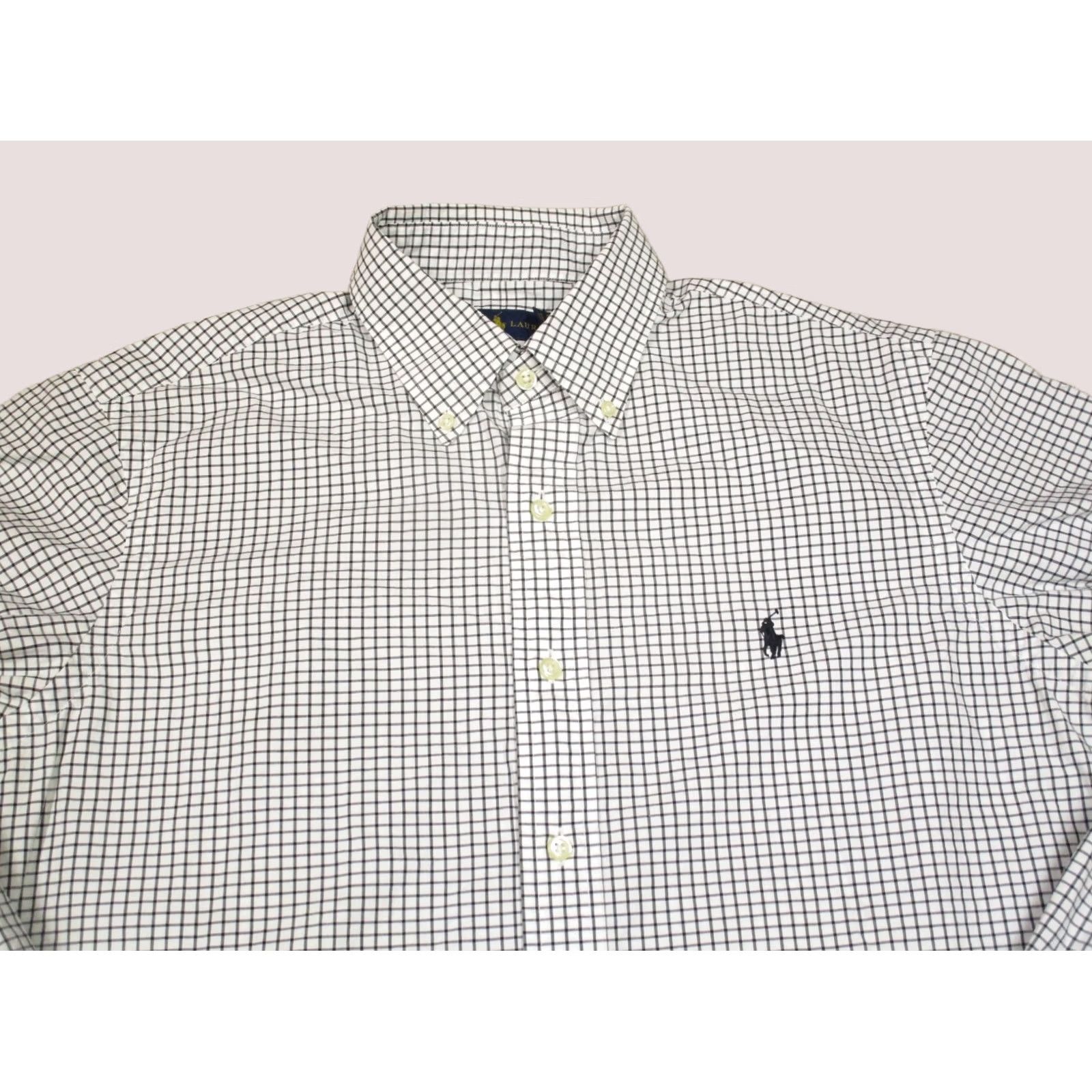 Ralph Lauren Ralph Lauren Shirt Men Large White Check Button Down Long Sleeve Small Pony Shirt Size US L / EU 52-54 / 3 - 1 Thumbnail