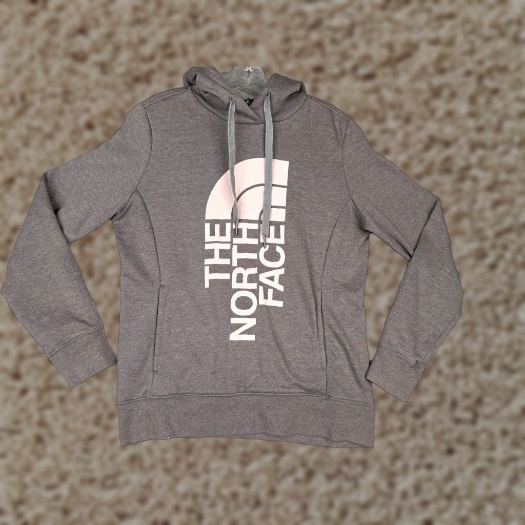 The North Face The North Face Hoodie Womens Medium Gray Pink Pullover Half Dome Logo Sweatshirt Size M / US 6-8 / IT 42-44 - 1 Thumbnail
