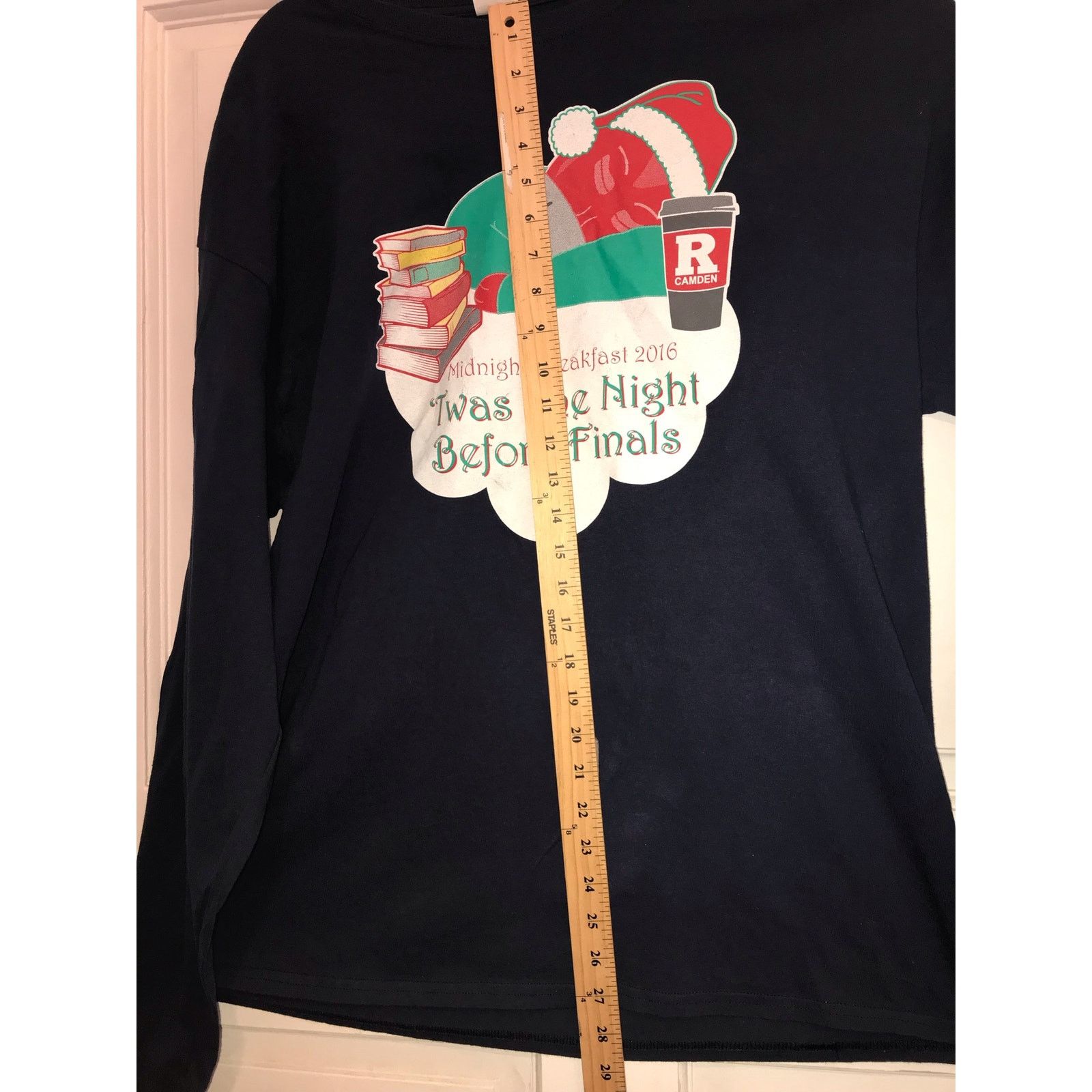 Gildan TWAS THE NIGHT BEFORE FINALS Rutgers Men’s LS T- Shirt XL Size US XL / EU 56 / 4 - 5 Thumbnail