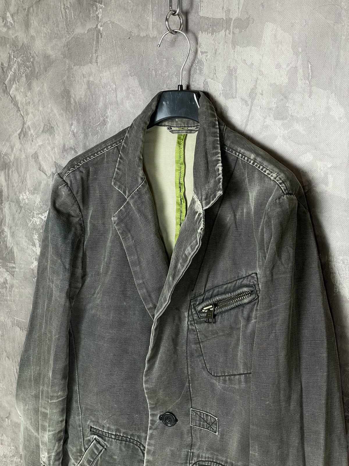 Diesel × Japanese Brand × Vintage Diesel Industry Vintage Denim Distressed Blazer Jacket Size US L / EU 52-54 / 3 - 7 Thumbnail