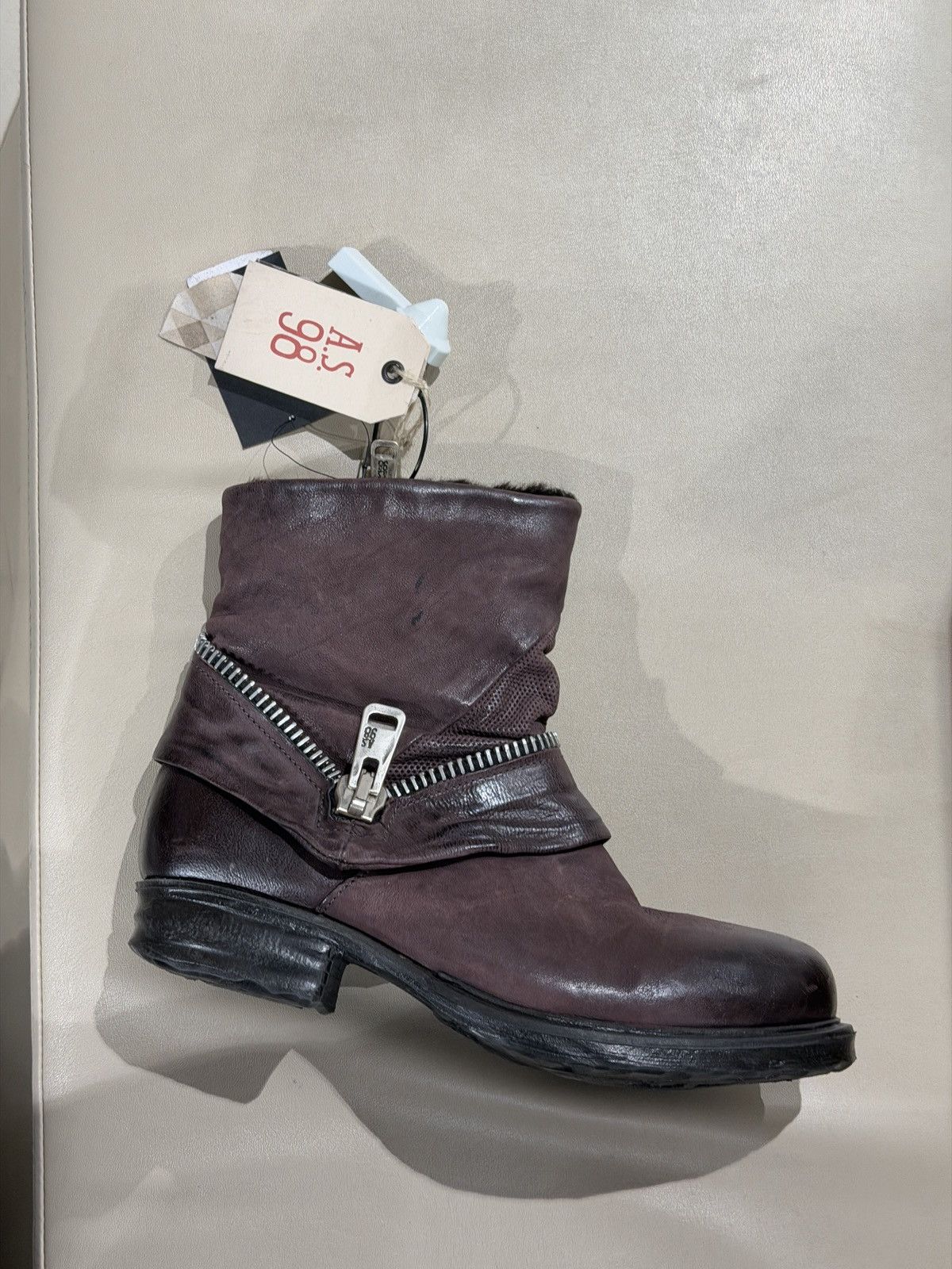 A.S.98 avantgarde high zipper bots with fur inside