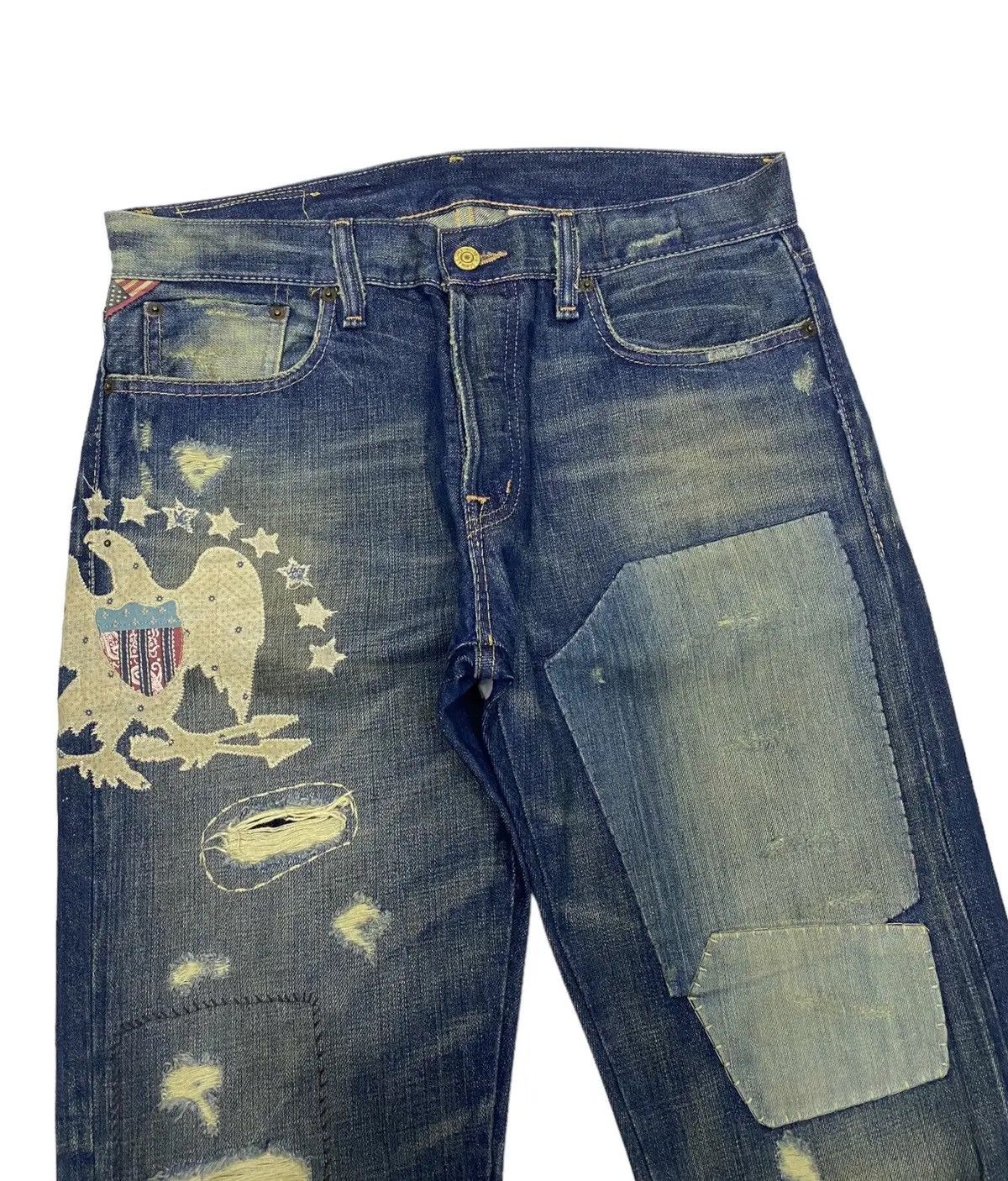 Polo Ralph Lauren OG🔥RALPH LAUREN DENIM & SUPPLY PATCHWORK DENIM JEANS Size US 34 / EU 50 - 1 Thumbnail