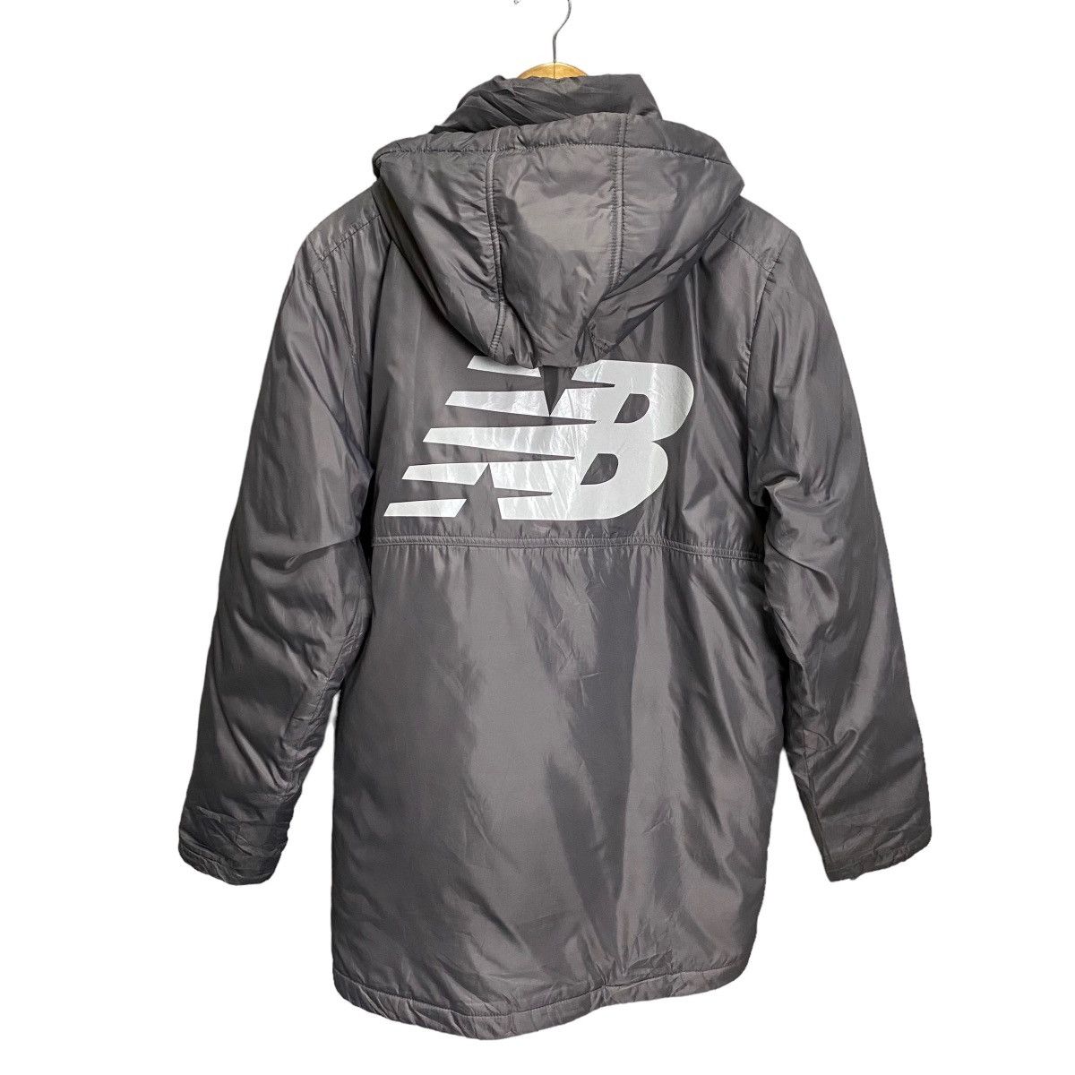 image of New Balance Half Padded Coat in Grey, Men's (Size Medium)
