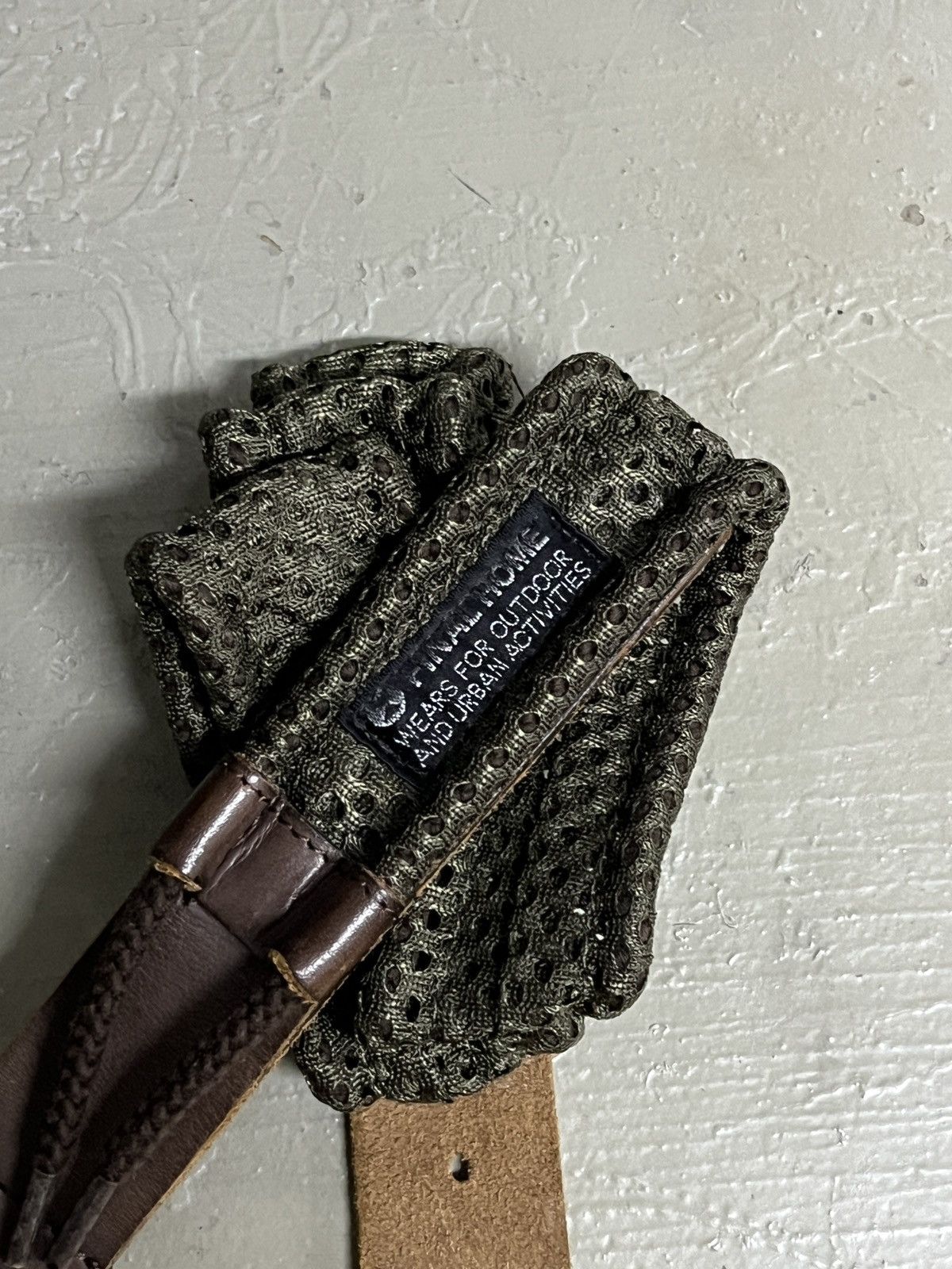 Final Home Final Home Issey Miyake Leather/Mesh Utility Tactical Belt Size ONE SIZE - 8 Thumbnail