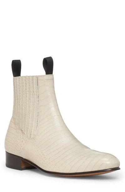 Tom Ford o1loc1c0824 J1417 Alligator-Embossed Leather Boots in Ivory Size US 14 / EU 47 - 5 Thumbnail