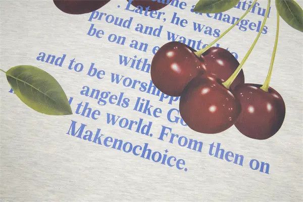 Japanese Brand Komura x Miwa Grey Cherry Print Loose Casual Cotton T-Shirt Size US L / EU 52-54 / 3 - 5 Thumbnail