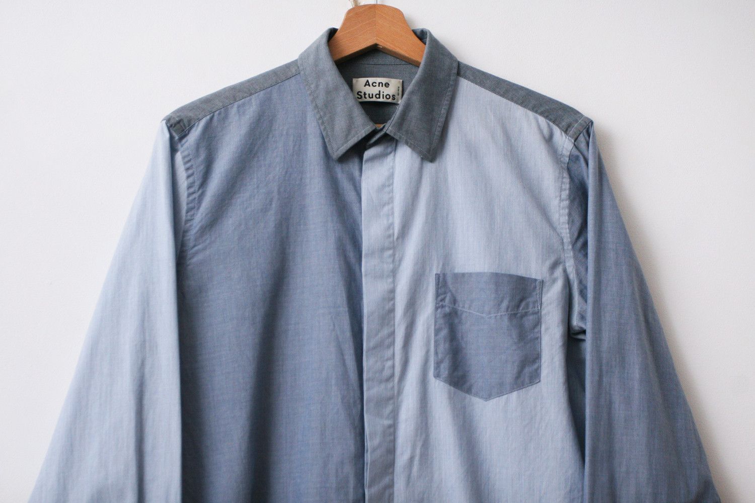 Acne Studios Acne Studios Victor Block Blue Button Down Blue Shirt 48 M Size US M / EU 48-50 / 2 - 3 Thumbnail