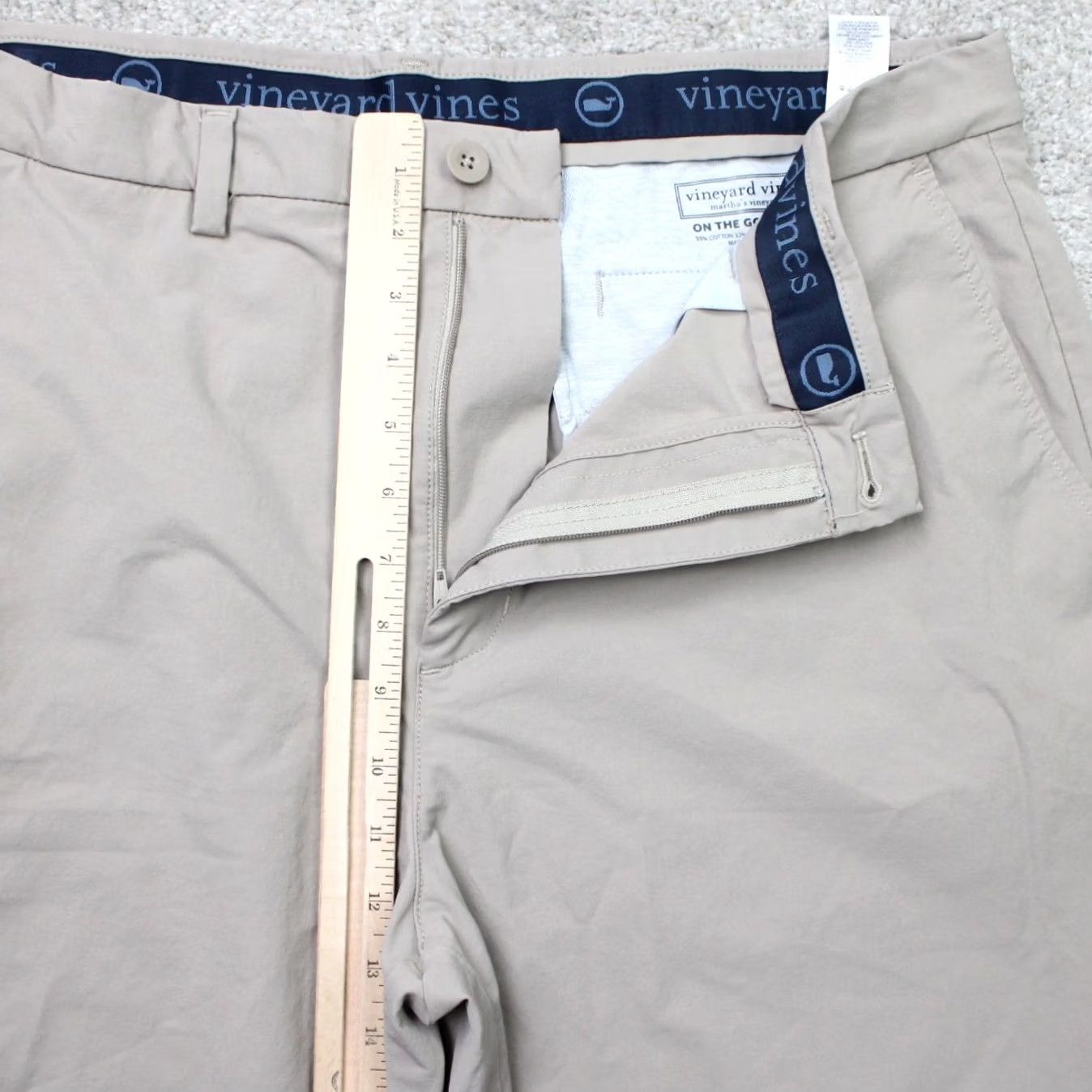 Vineyard Vines Vineyard Vines OTG Shorts Mens 38 Beige 9" On the Go Performance Stretch Chino Pockets Slim Size US 38 / EU 54 - 7 Thumbnail