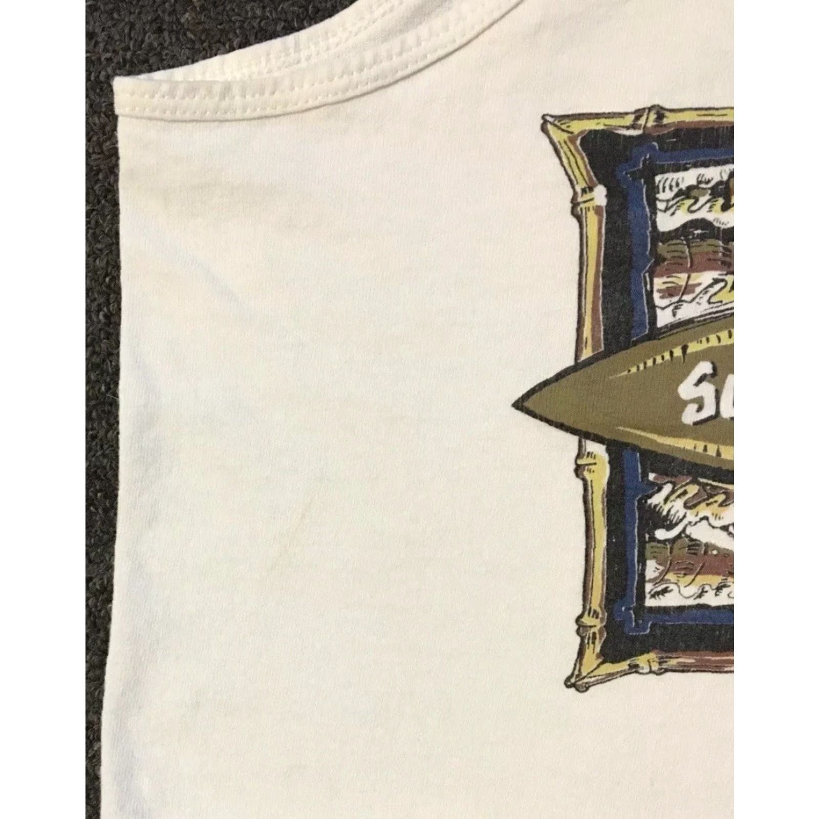 Hang Ten VINTAGE Hang Ten 90s Faded Tank Top Surf Grunge Vaporwave White S Short Sleeve T-Shirt Mens USA Beach Ocean OP 80s Size US S / EU 44-46 / 1 - 6 Thumbnail