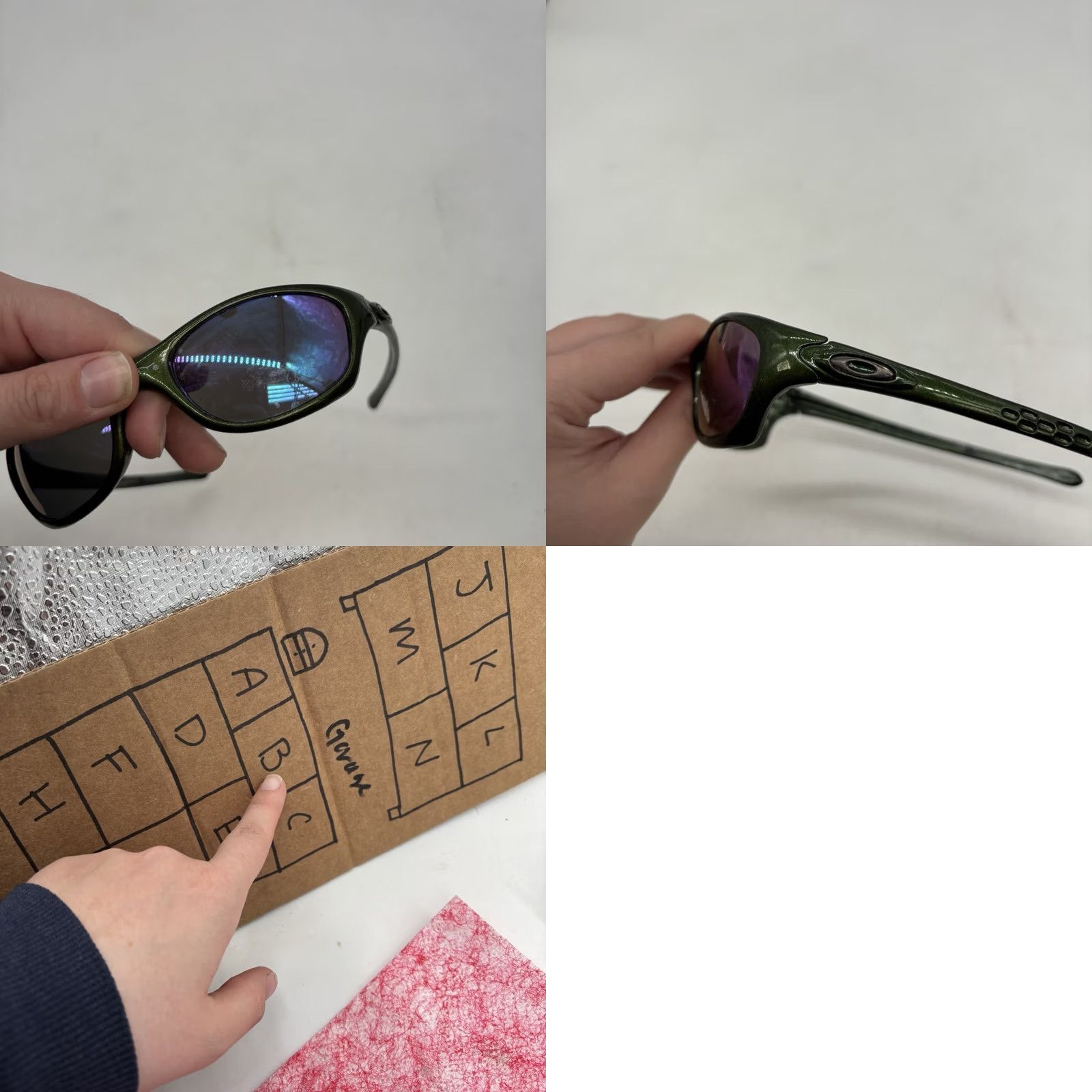Oakley VINTAGE Oakley Fives 1.0 Sunglasses Men Wrap Green Polarized Gold Iridium Lenses Gold Icons Size ONE SIZE - 8 Thumbnail
